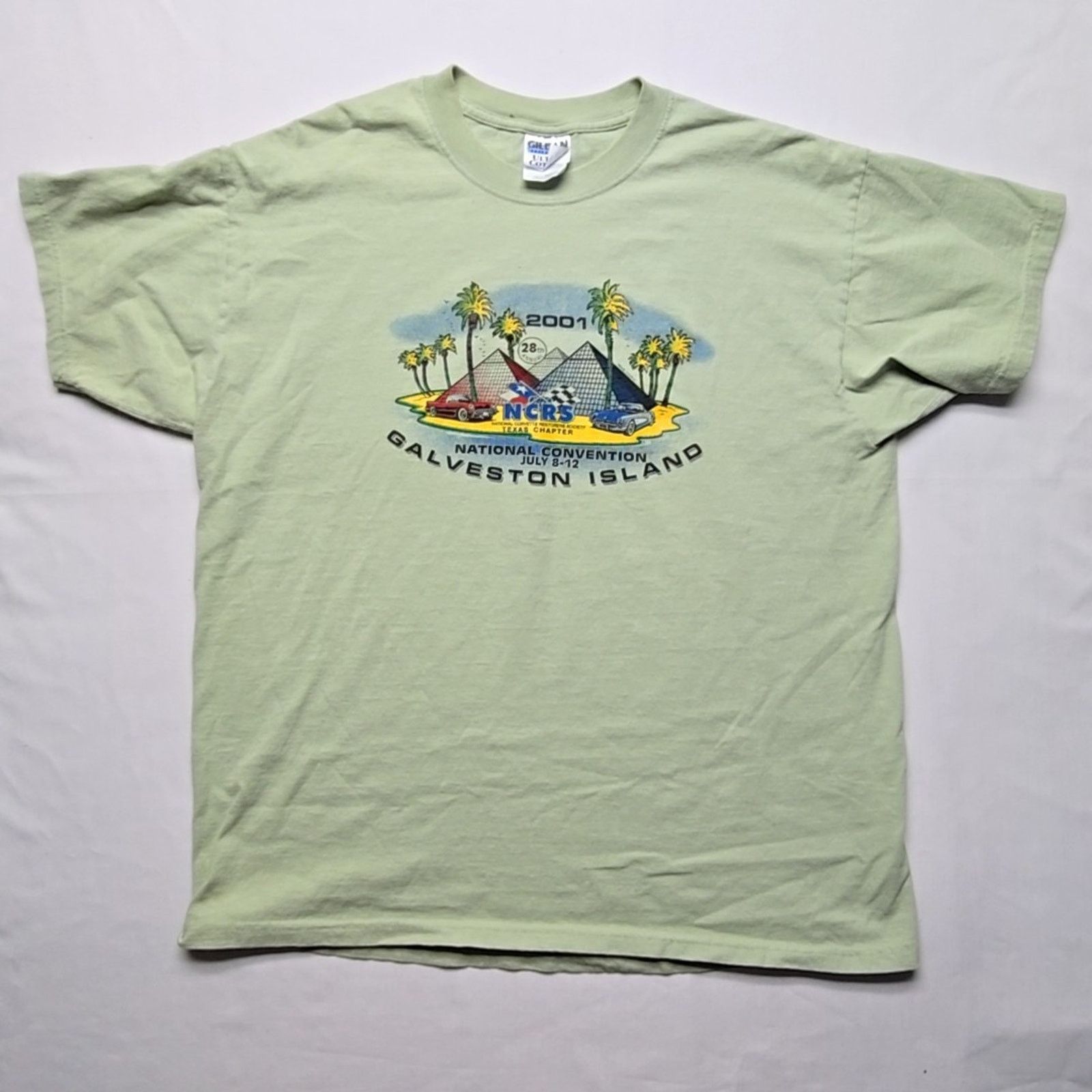 Gildan Vintage NCRS Galveston Island Green XL Car Corvette Shirt Size US XL / EU 56 / 4 - 1 Thumbnail