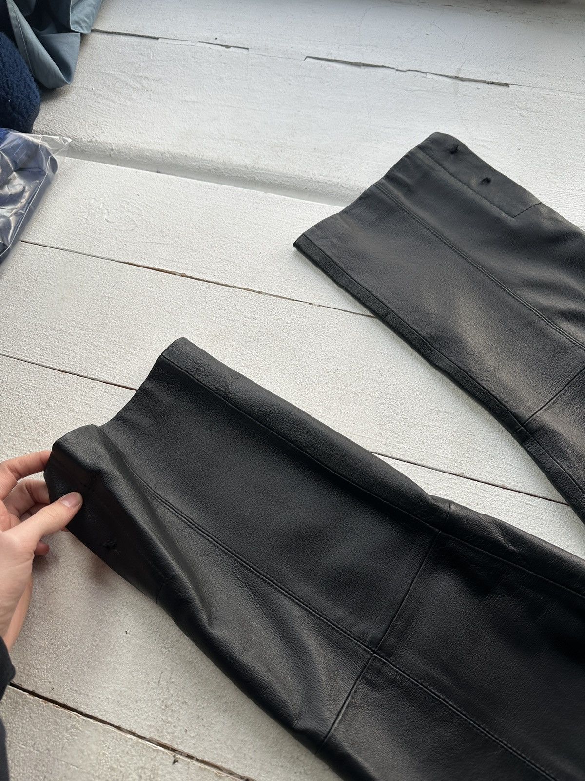 Leather 🚨Vintage leather pants motorcycles Black LUXURY Y2K Size 27" / US 4 / IT 40 - 4 Thumbnail