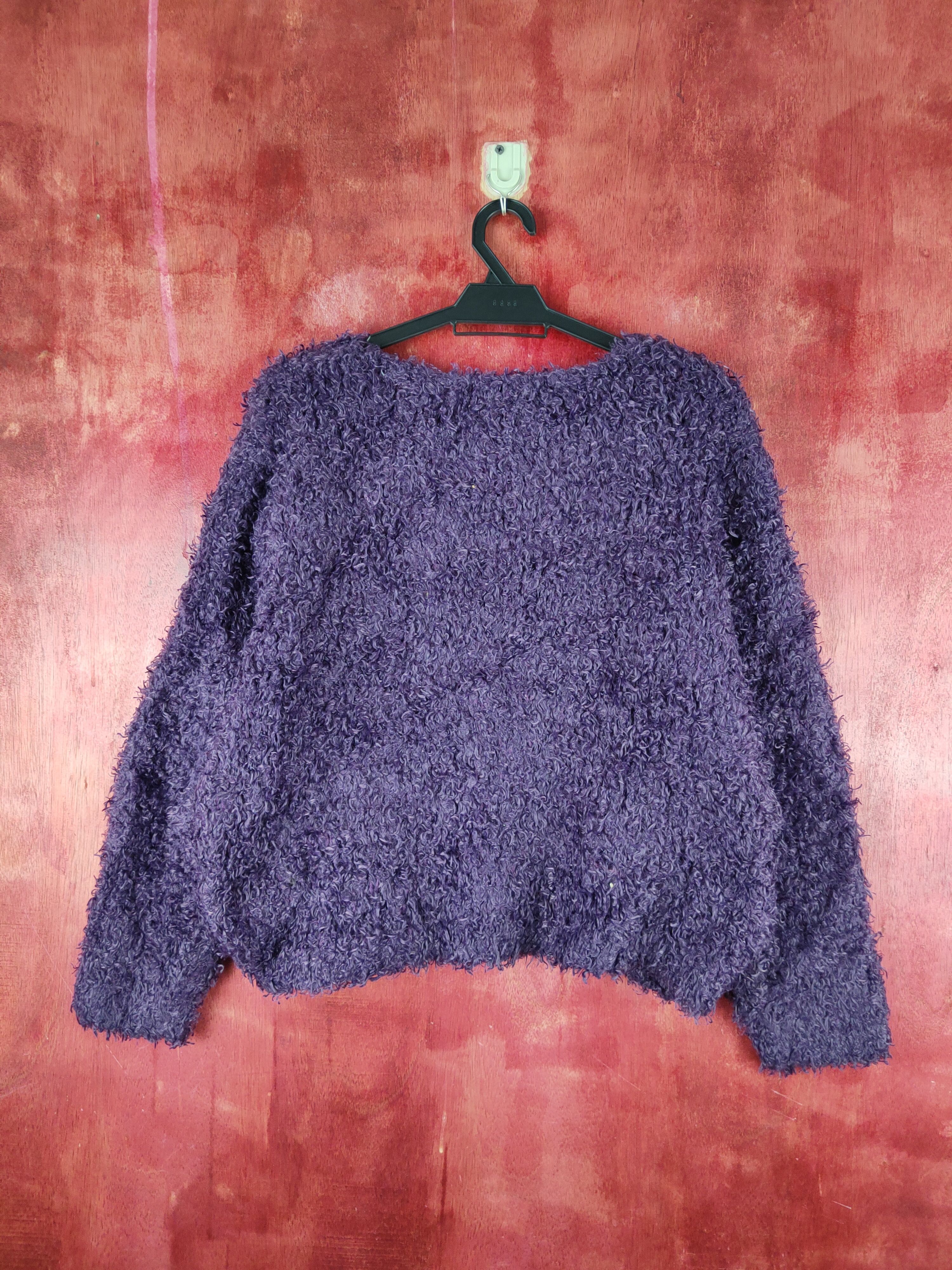 Vintage Mounue Purple Shag Shaggy Fur Mohair Knitwear #S1973 Size M / US 6-8 / IT 42-44 - 7 Thumbnail