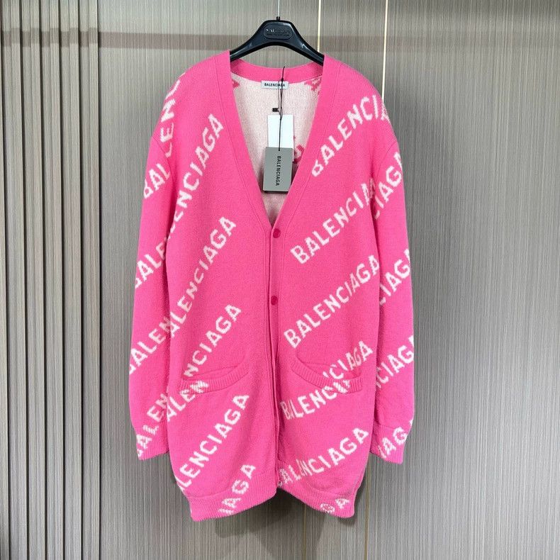 Balenciaga Balenciaga Knitted Cardigan with Pink Bullet Screen sweater Size US S / EU 44-46 / 1 - 1 Thumbnail