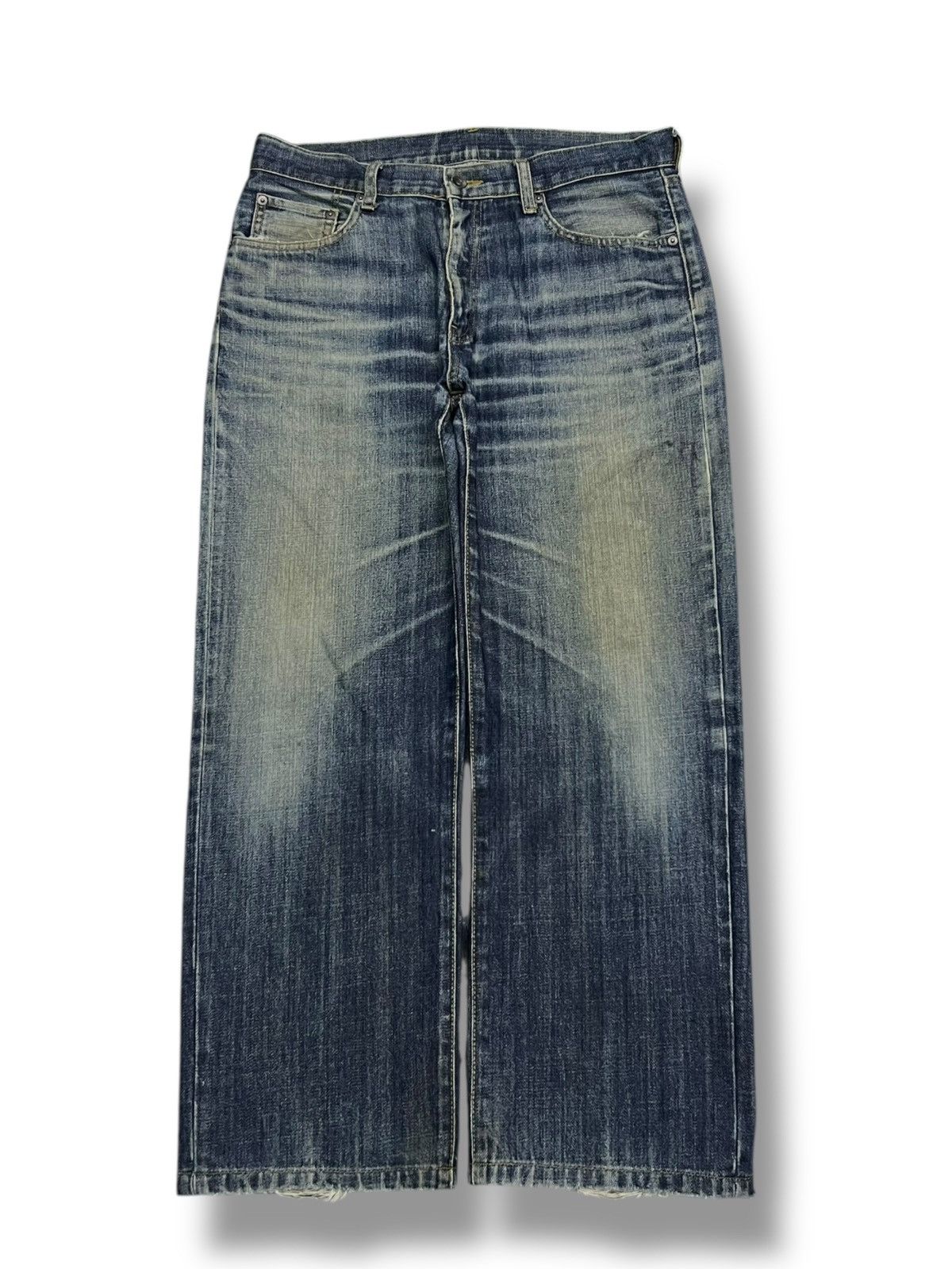 Uniqlo Vintage Uniqlo Japan | Faded Mud Wash | Relaxed Straight W33 Size US 33 - 2 Thumbnail