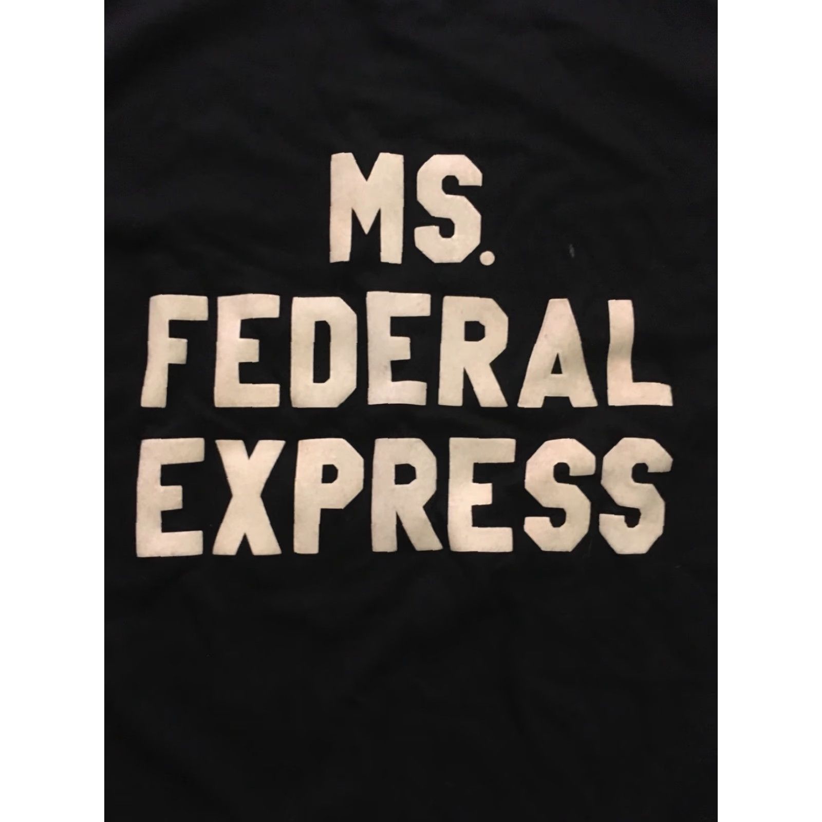 Hanes VINTAGE Hanes T-Shirt USA XL/XXL 50/50 Fed Ex MS. FEDERAL EXPRESS Short Sleeve Men's 1980s Black/Navy Logo Shirt Size US XL / EU 56 / 4 - 5 Thumbnail