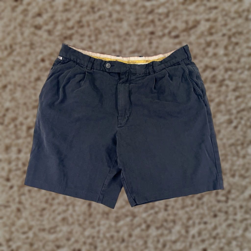 Tommy Bahama Tommy Bahama Shorts Men 36 Black Silk Blend Bermuda Pleated Herringbone 36x9 Size US 36 / EU 52 - 1 Thumbnail