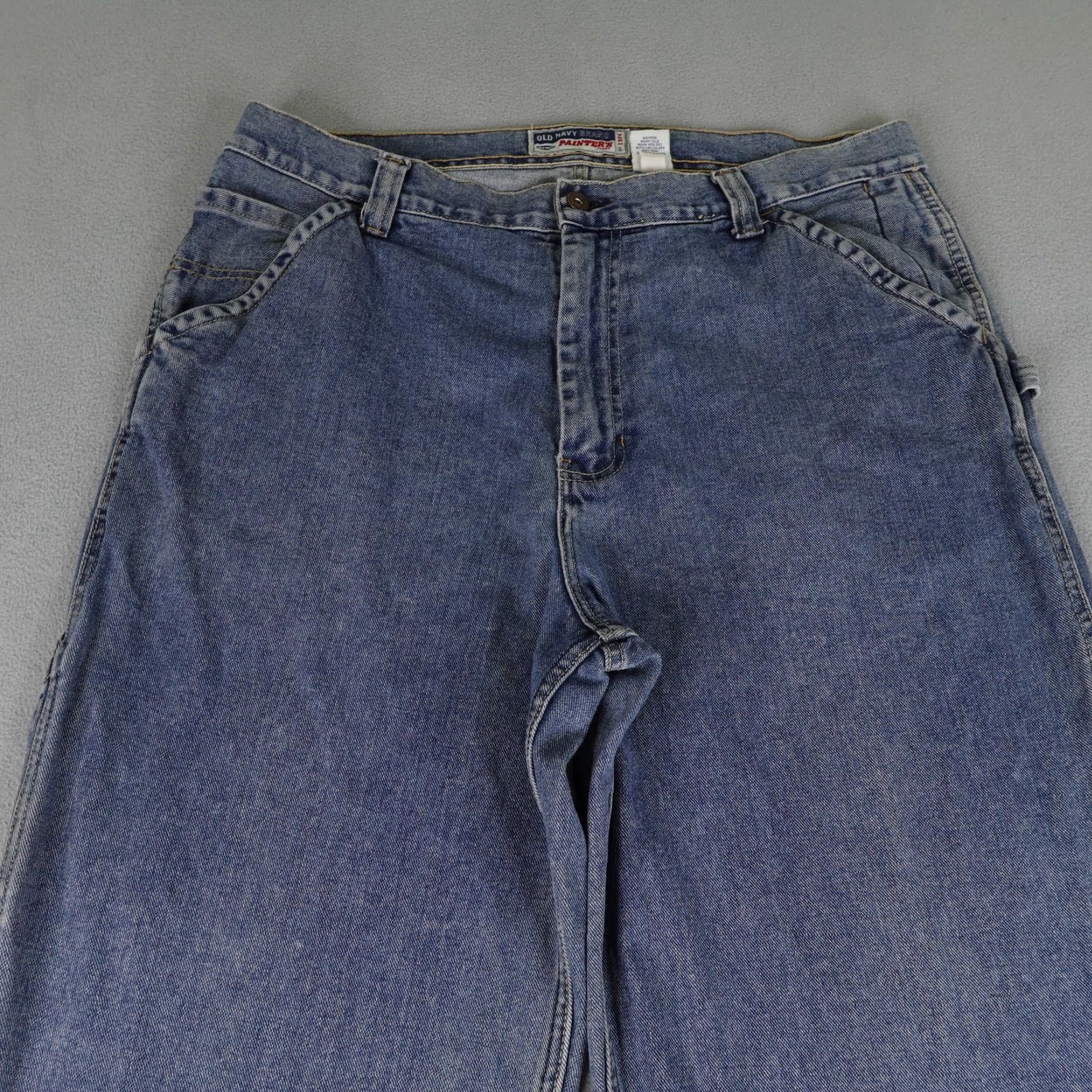 Old Navy VINTAGE Old Navy Jeans Mens 38x32 Blue Denim Wide-Leg Cotton Relaxed Fit Baggy Work Y2K Mens Size US 38 / EU 54 - 2 Thumbnail