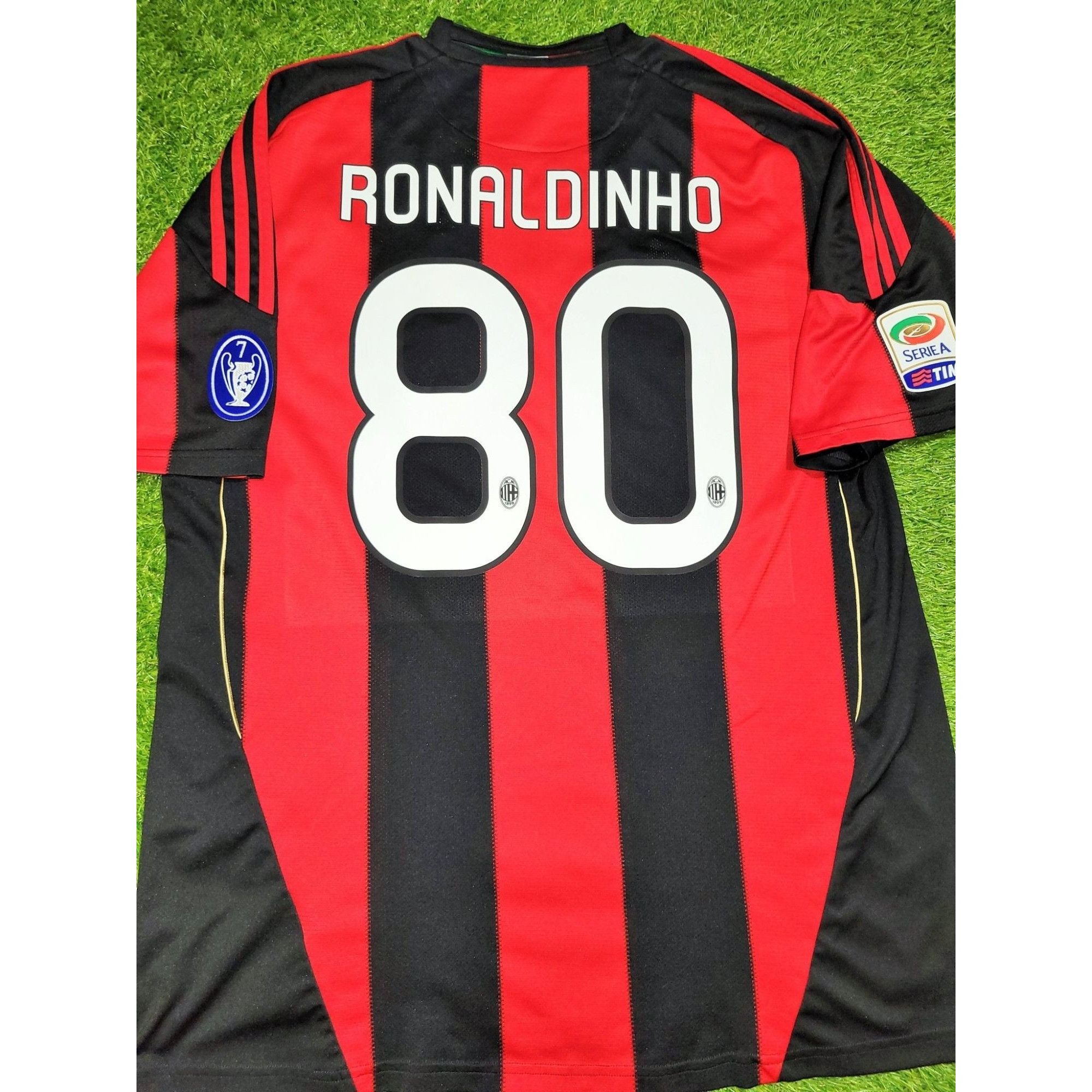 image of Adidas Ronaldinho Ac Milan 2010 2011 Home Soccer Jersey Shirt XL in Red, Men's