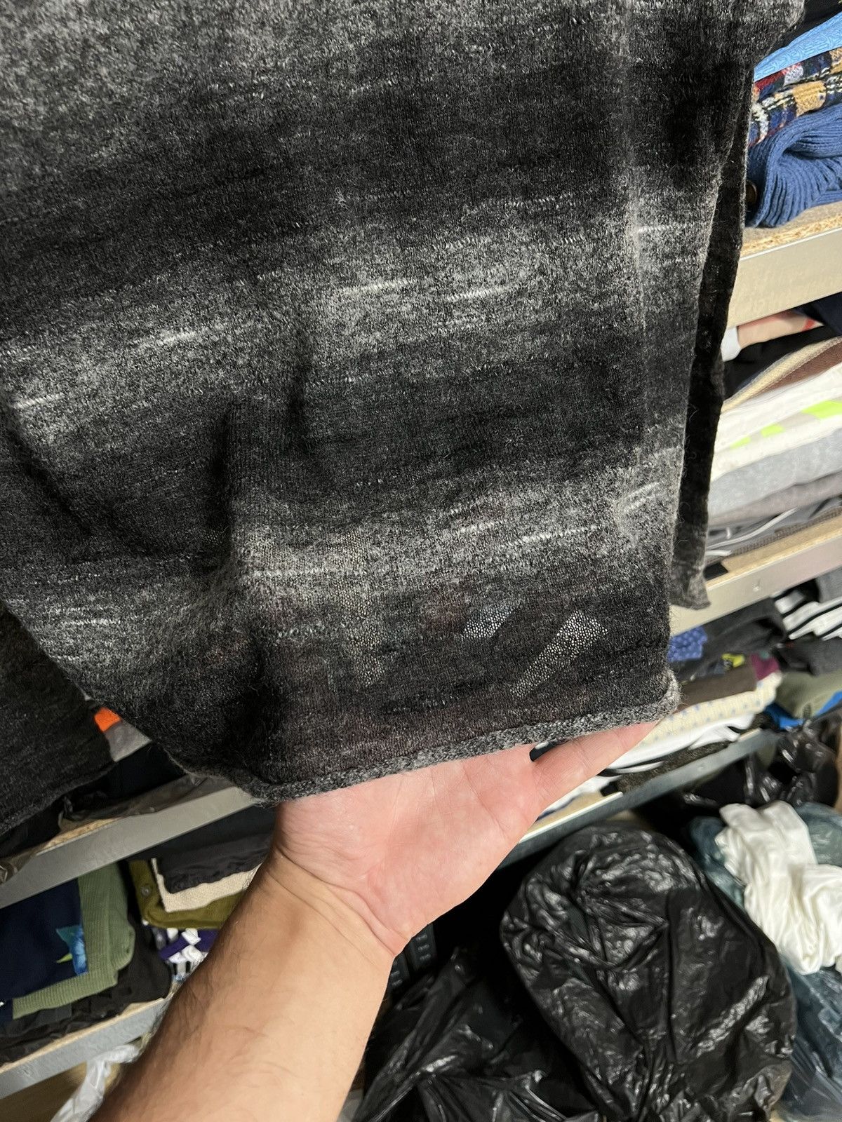Designer × Sarah Pacini Sarah Pacini Mesh Knit Sweater Metallic Wool Mohair One Size Size ONE SIZE - 4 Thumbnail