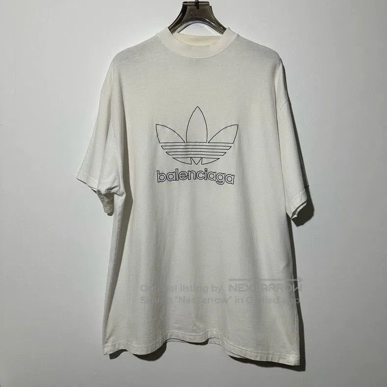 Balenciaga Balenciaga adidas White Logo Embroidered T-shirt. Size US XXL / EU 58 / 5 - 1 Thumbnail