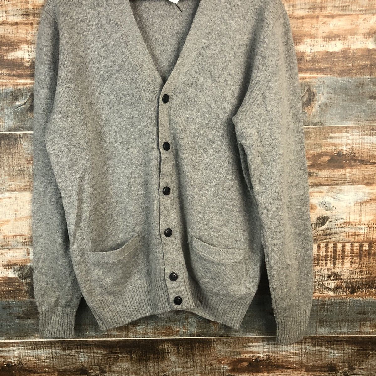 Aran Isles Knitwear × Uniqlo DL Uniqlo japan vintage Gray Cardigan Knitwear #C592 Size US M / EU 48-50 / 2 - 3 Thumbnail