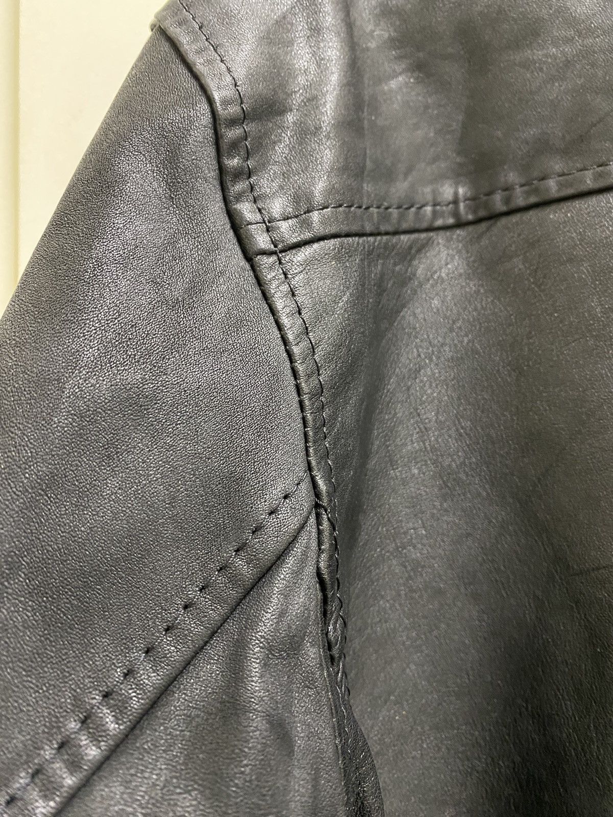 Designer × Japanese Brand × Vintage Vintage Leather Jacket Round neck luxury designers Size US M / EU 48-50 / 2 - 18 Thumbnail