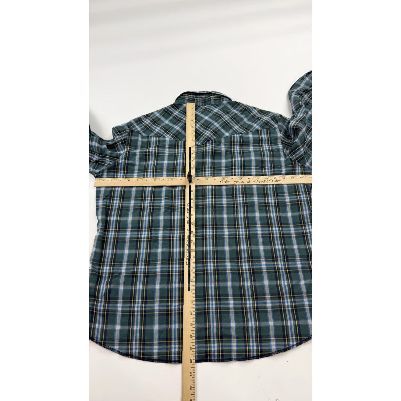 Wrangler VINTAGE Wrangler Shirt Mens XL Green Blue Western Pearl Snap Plaid Size US XL / EU 56 / 4 - 6 Thumbnail