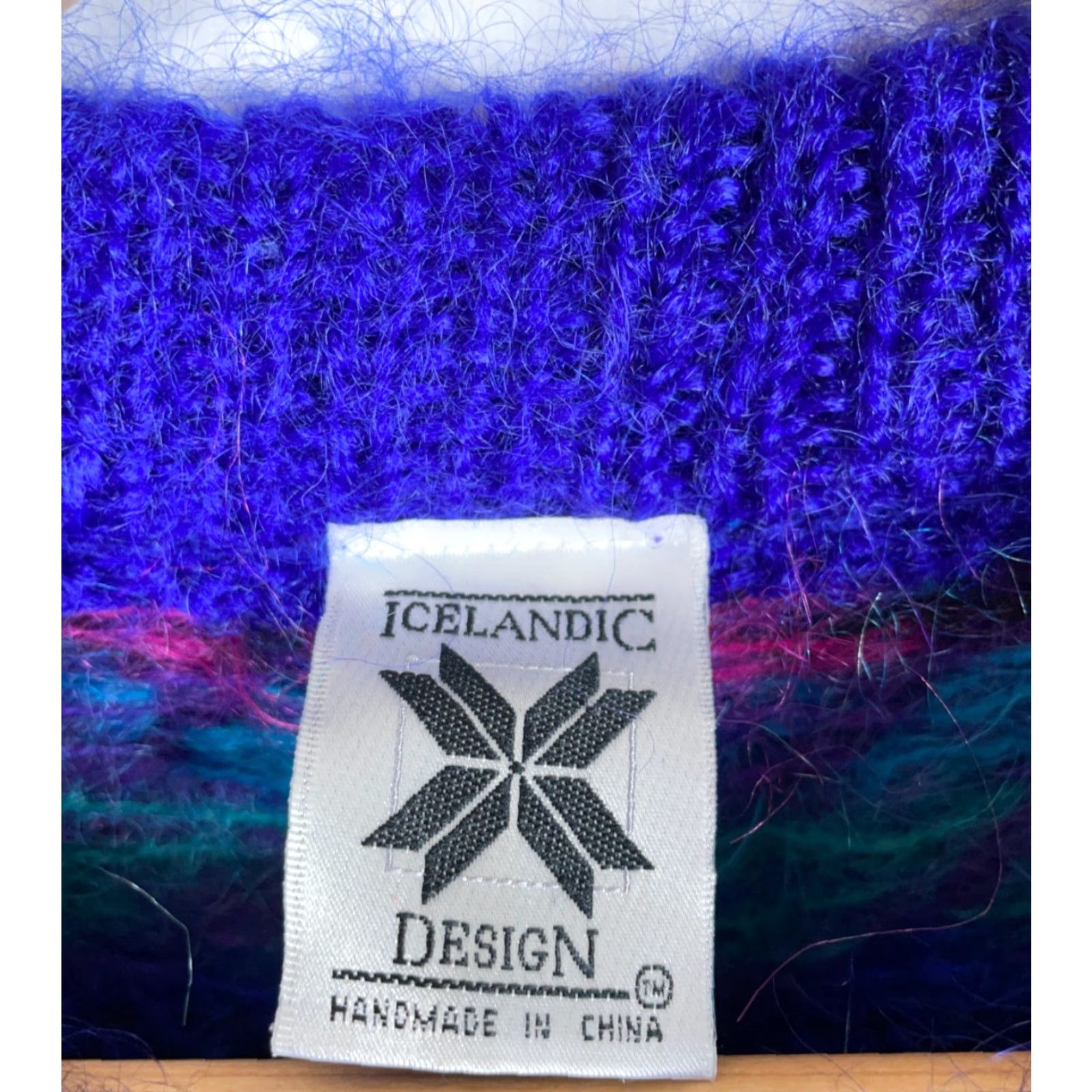 Vintage VINTAGE Icelandic Design Cardigan Sweater Geometric Blue Heavyweight Mohair Blend Long Sleeve Crew Neck Women M Size M / US 6-8 / IT 42-44 - 3 Thumbnail
