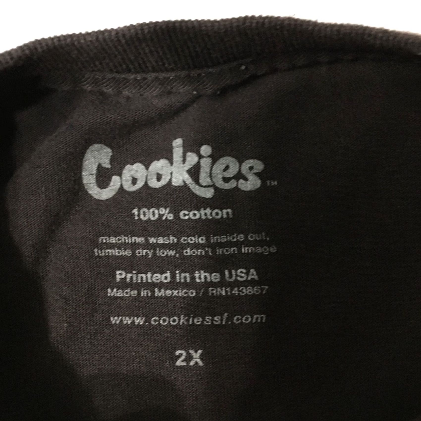 Vintage Cookies T-Shirt Black Mens 2XL Drip Logo Short Sleeve Graphic Print Shirt Size US XXL / EU 58 / 5 - 4 Thumbnail