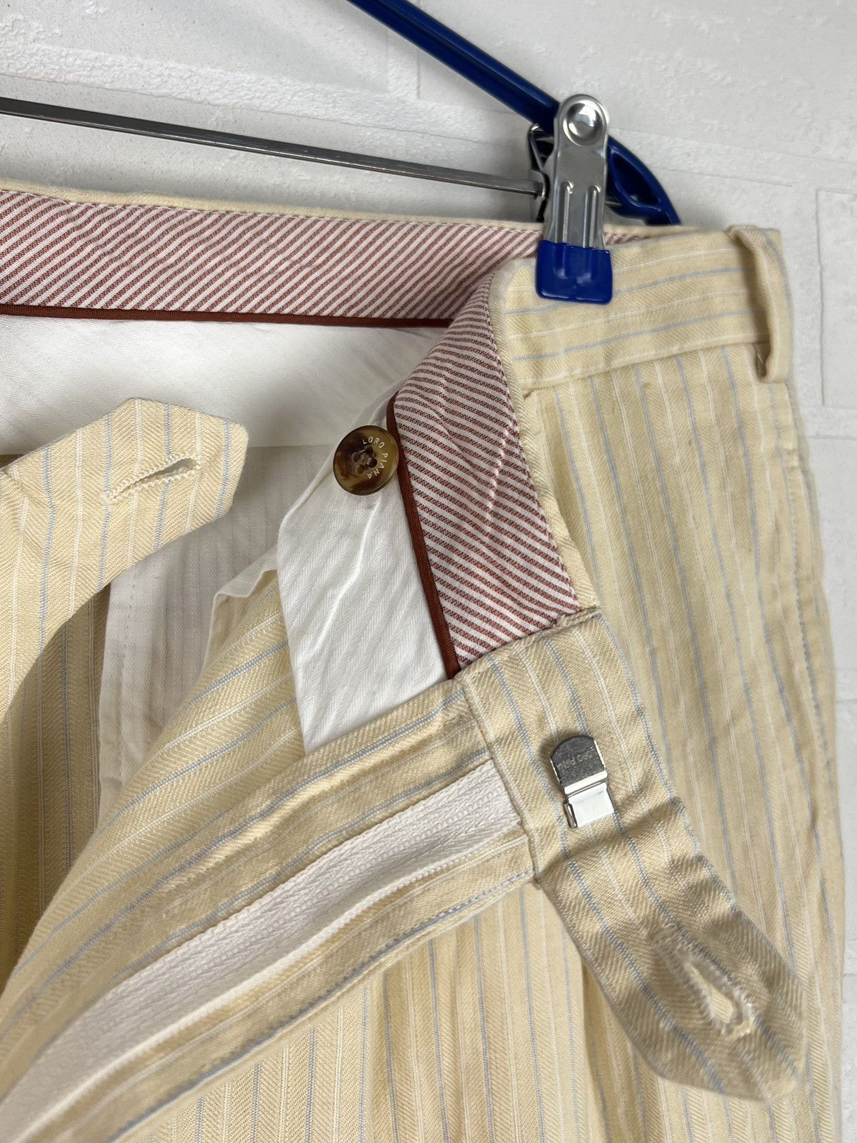 Loro Piana LORO PIANA Pants Chino Trousers Striped Lino Cotton Men's Size US 40 / EU 56 - 9 Thumbnail