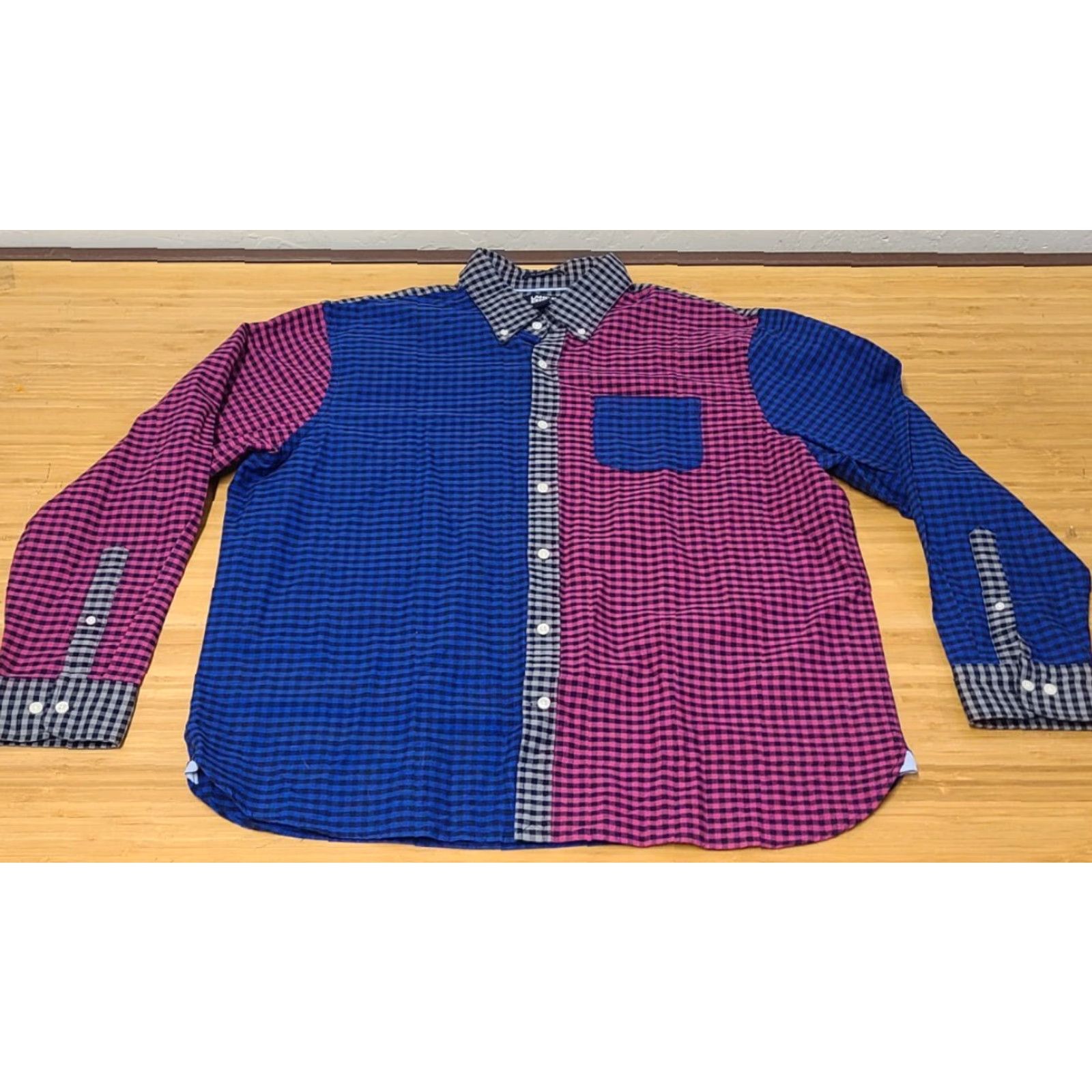 Lands' End Lands' End Mens XL Shirt Sail Rigger Oxford Traditional Fit Multicolor Check Button-Up Long Sleeve Casual Size US XL / EU 56 / 4 - 2 Thumbnail