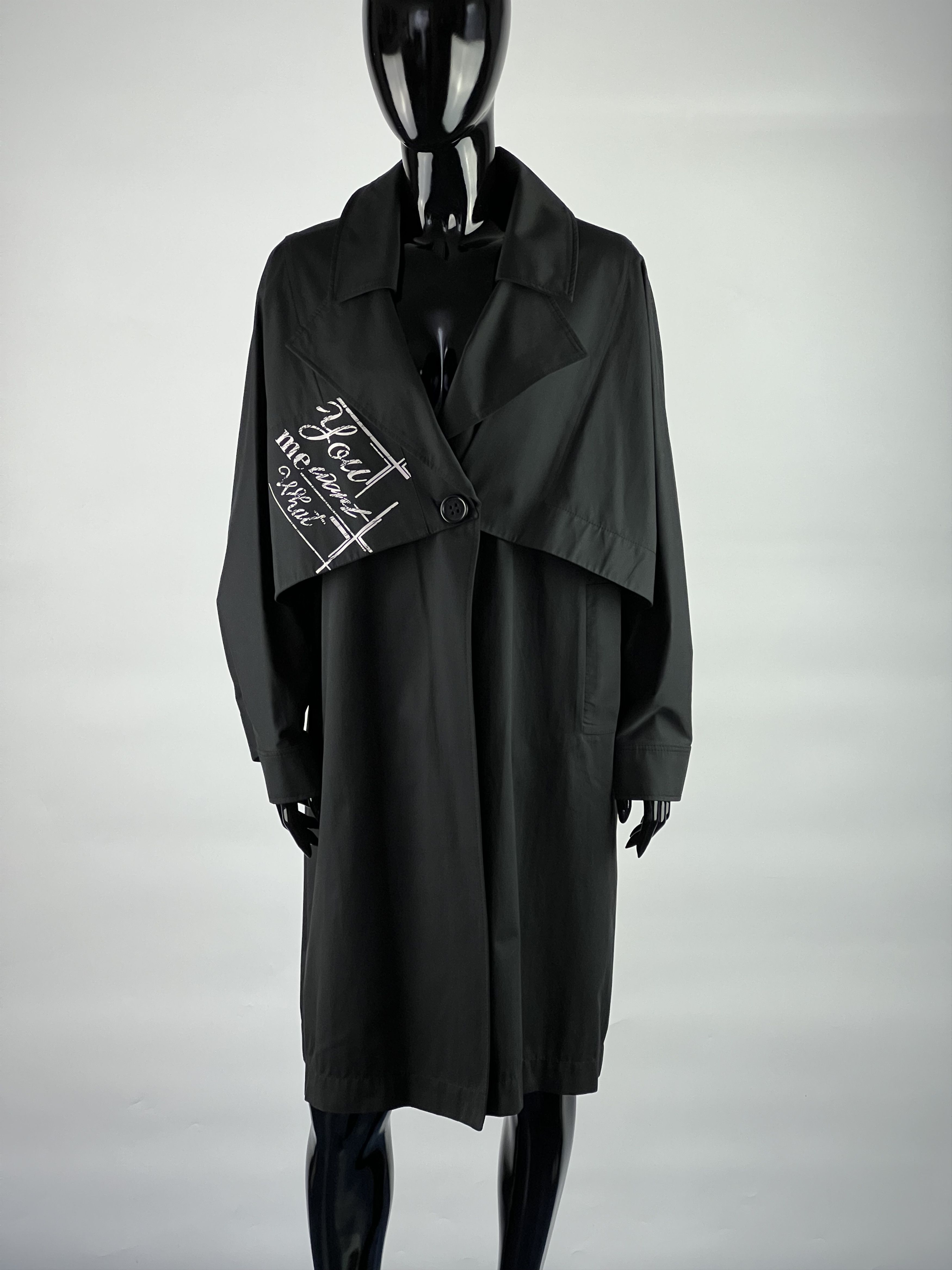 Designer D'Tes Black Cotton Coat Size 1 Size S / US 4 / IT 40 - 1 Thumbnail
