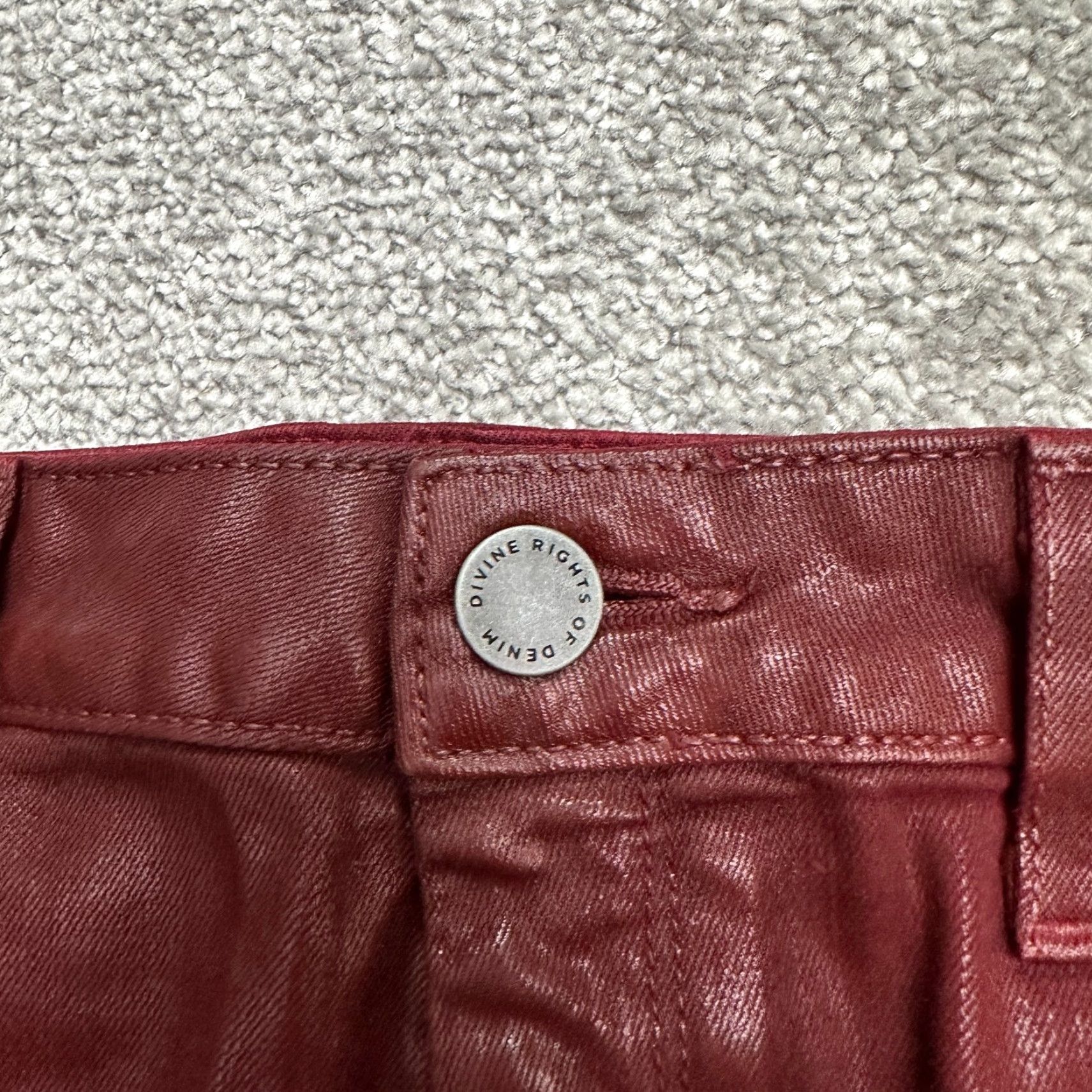 Vintage Divine Rights Of Denim Jeans Ankle Crop Womens 29 Red Cabernet Mid Rise 30x27 Size 29" - 3 Thumbnail