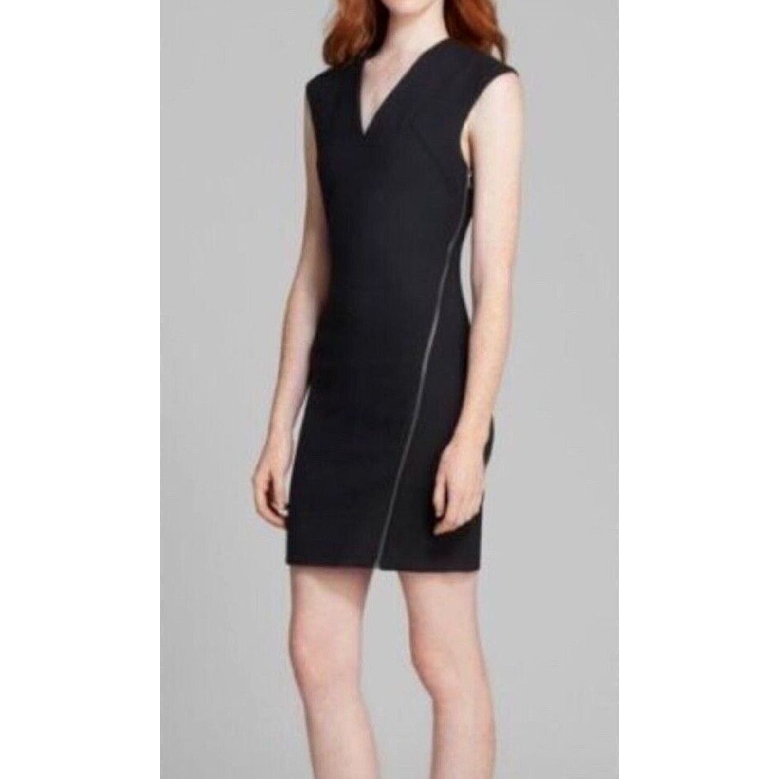 Helmut Lang C0 NWT HELMUT LANG Black Wrap Moto Stretch Dress Size P $345 Size XS / US 0-2 / IT 36-38 - 1 Thumbnail