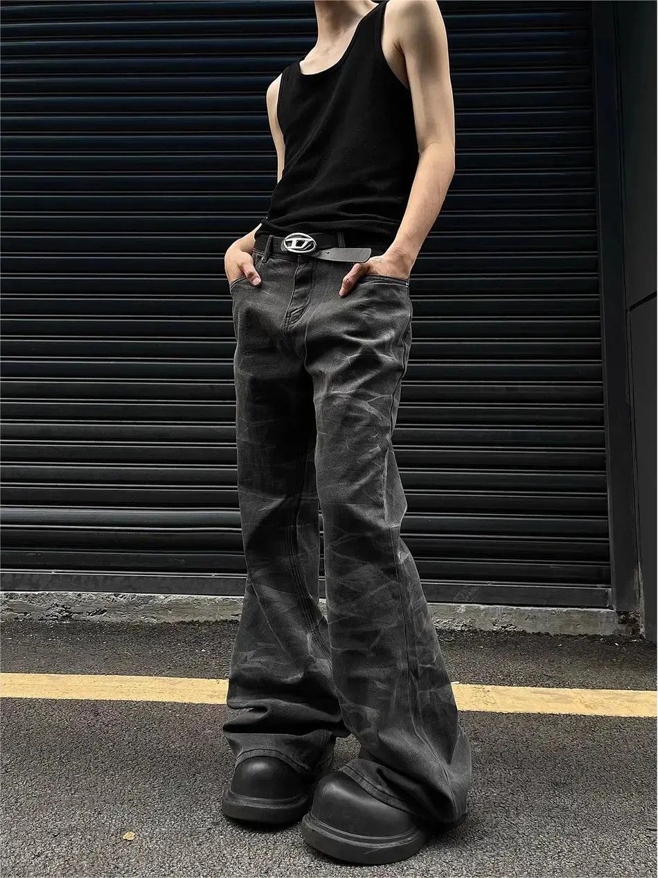 Japanese Brand Retro loose washed wave pattern jeans Size US 32 / EU 48 - 6 Thumbnail