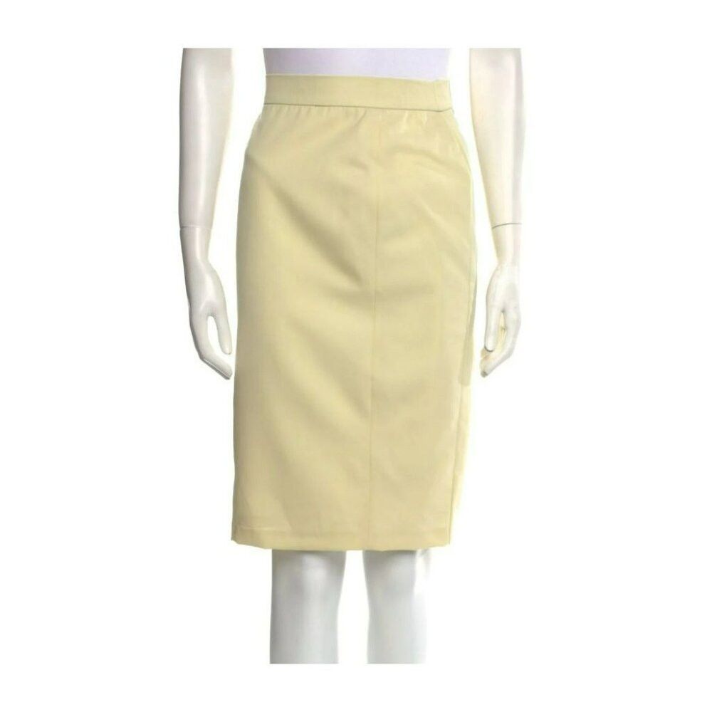 Givenchy Givenchy Zip Skirt L US10 FR42 – Pastel Yellow, Slim Fit, P Size 32" / US 10 / IT 46 - 5 Thumbnail