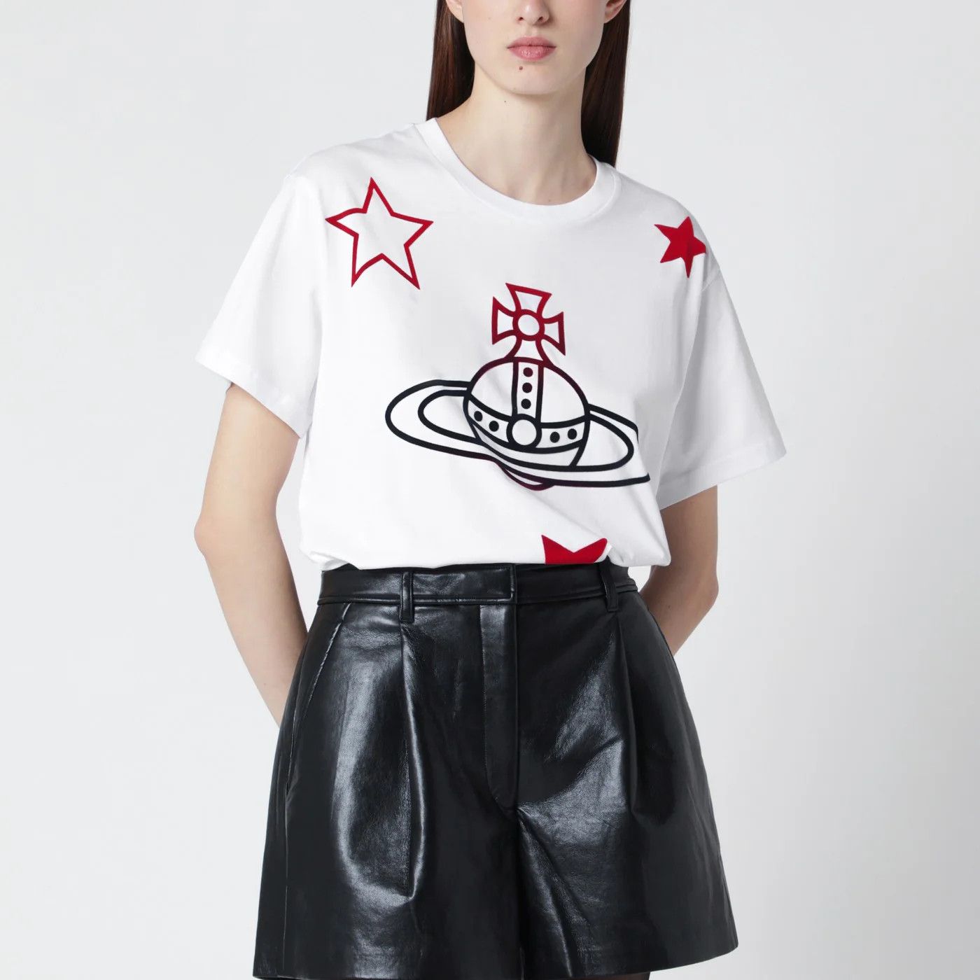 Vivienne Westwood o1d2blof0526 Star Short Sleeve T-Shirt in White Size M / US 6-8 / IT 42-44 - 4 Thumbnail