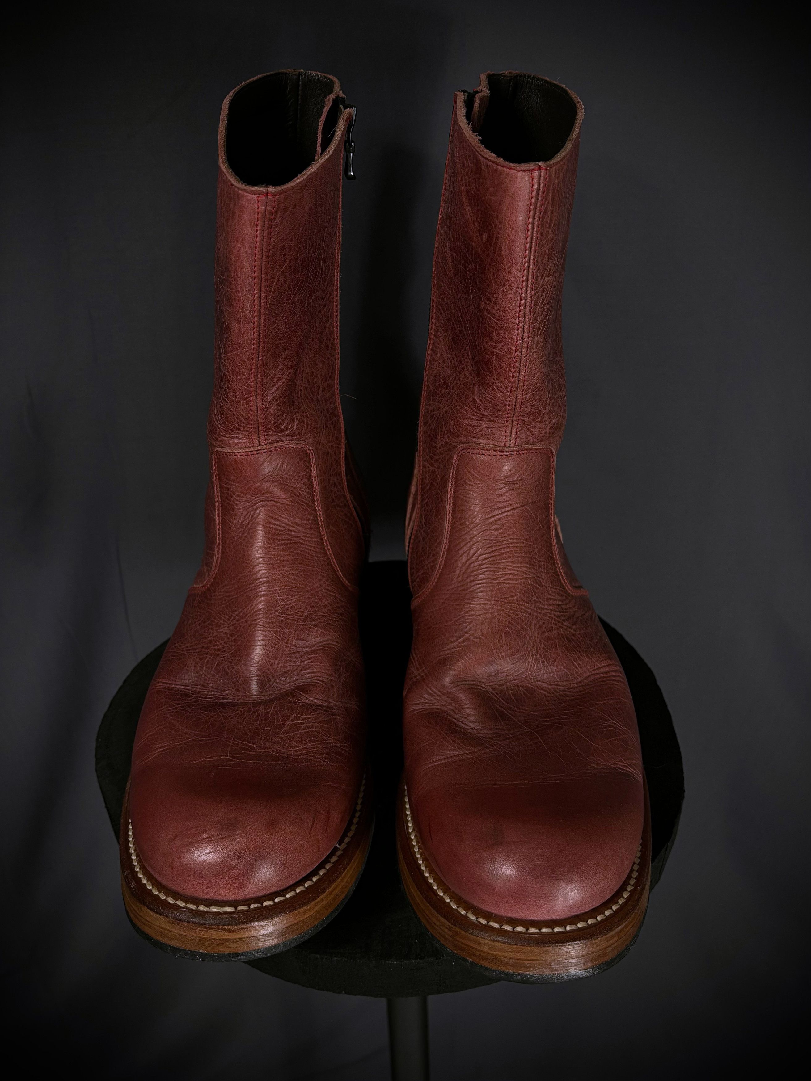 Japanese Brand Thee Old Circus Bullet Leather Side Zip Boots Size US 8.5 / EU 41-42 - 5 Thumbnail