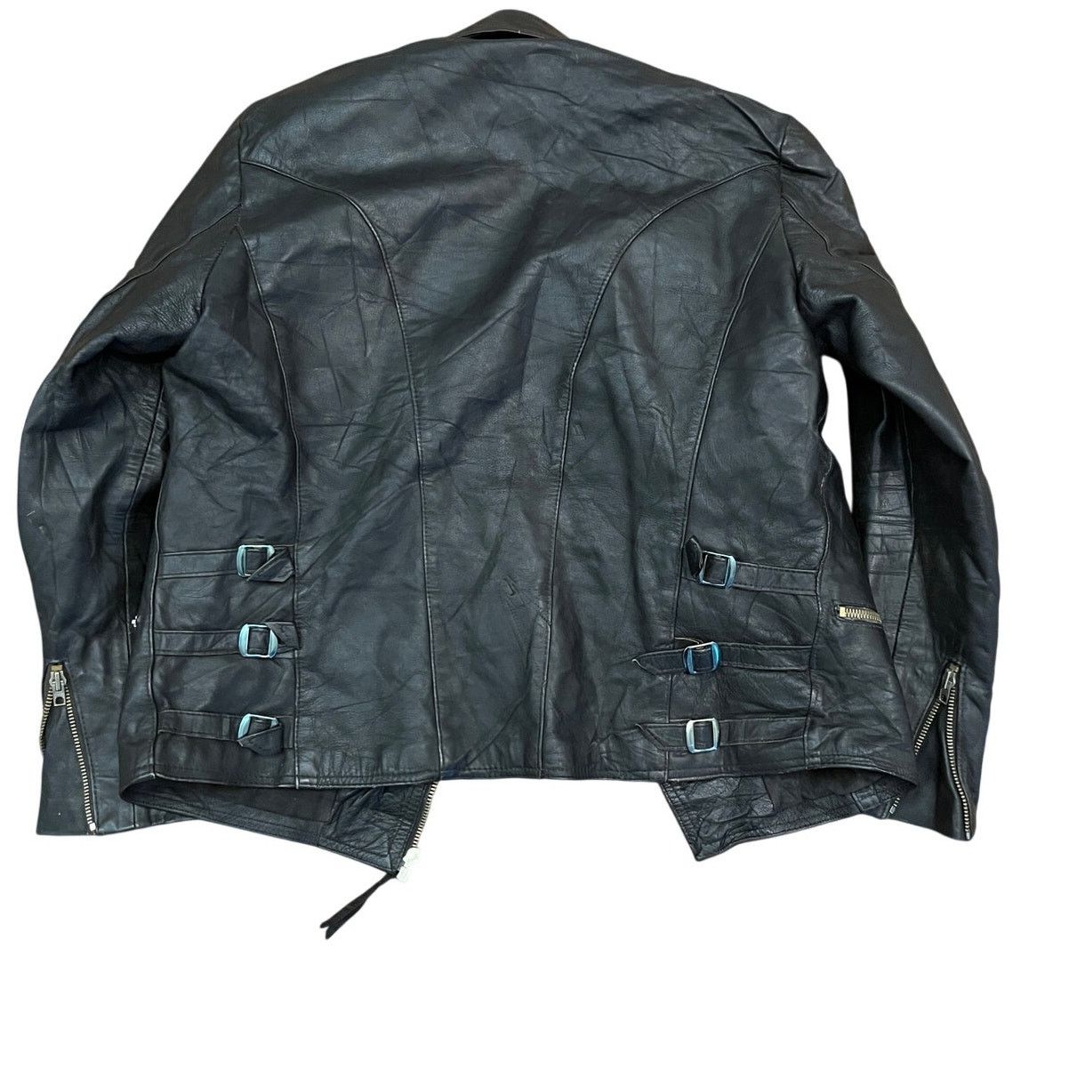 Vintage Vtg 90s Distressed Padded Elbow Leather Biker Jacket Sz 94 Size US L / EU 52-54 / 3 - 5 Thumbnail