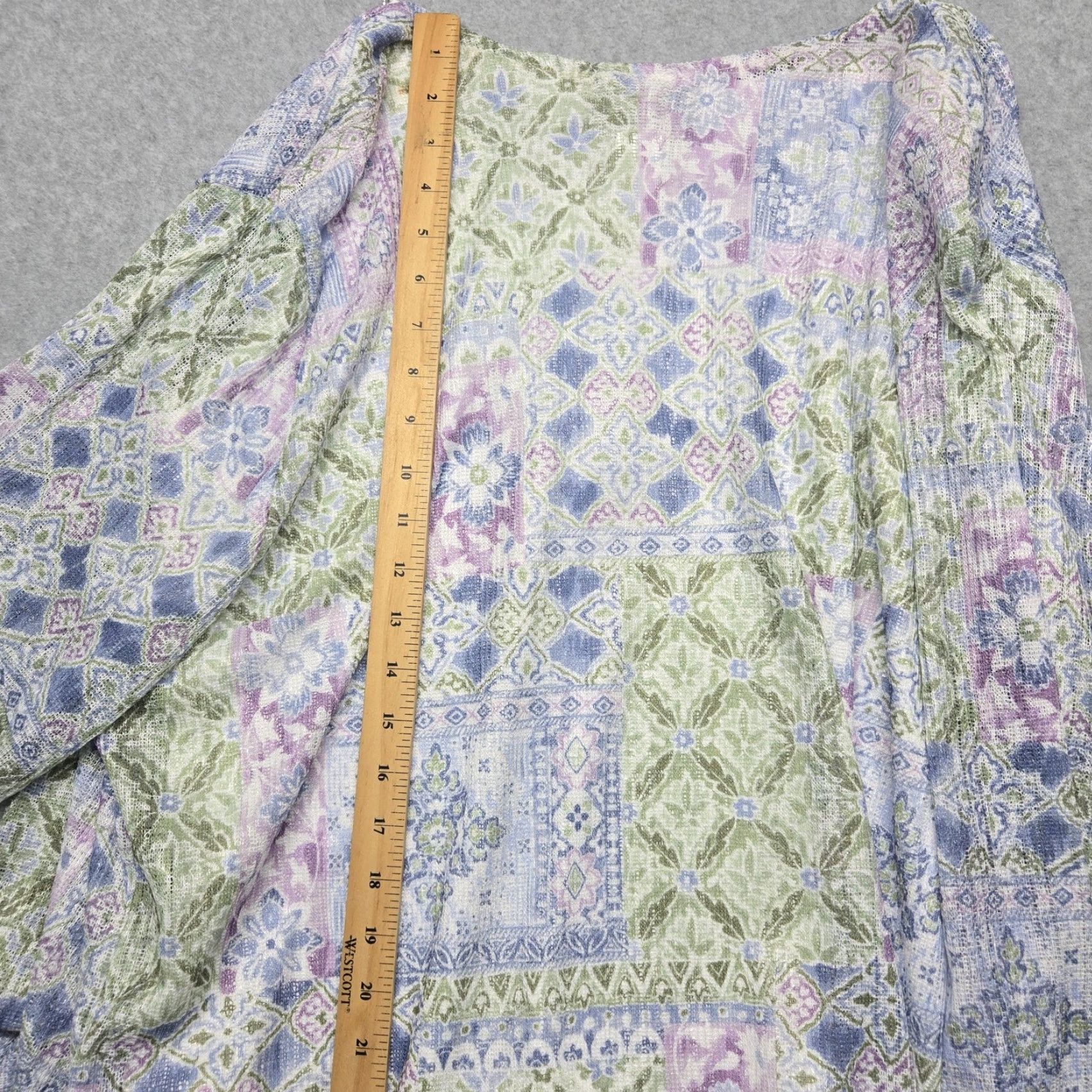 Vintage ALFRED DUNNER Womens XL Cardigan Jacket Multi Patchwork Southampton NWT Necklace Included Geometric Lightweight Spring Summer VINTAGE No Size XL / US 12-14 / IT 48-50 - 6 Thumbnail