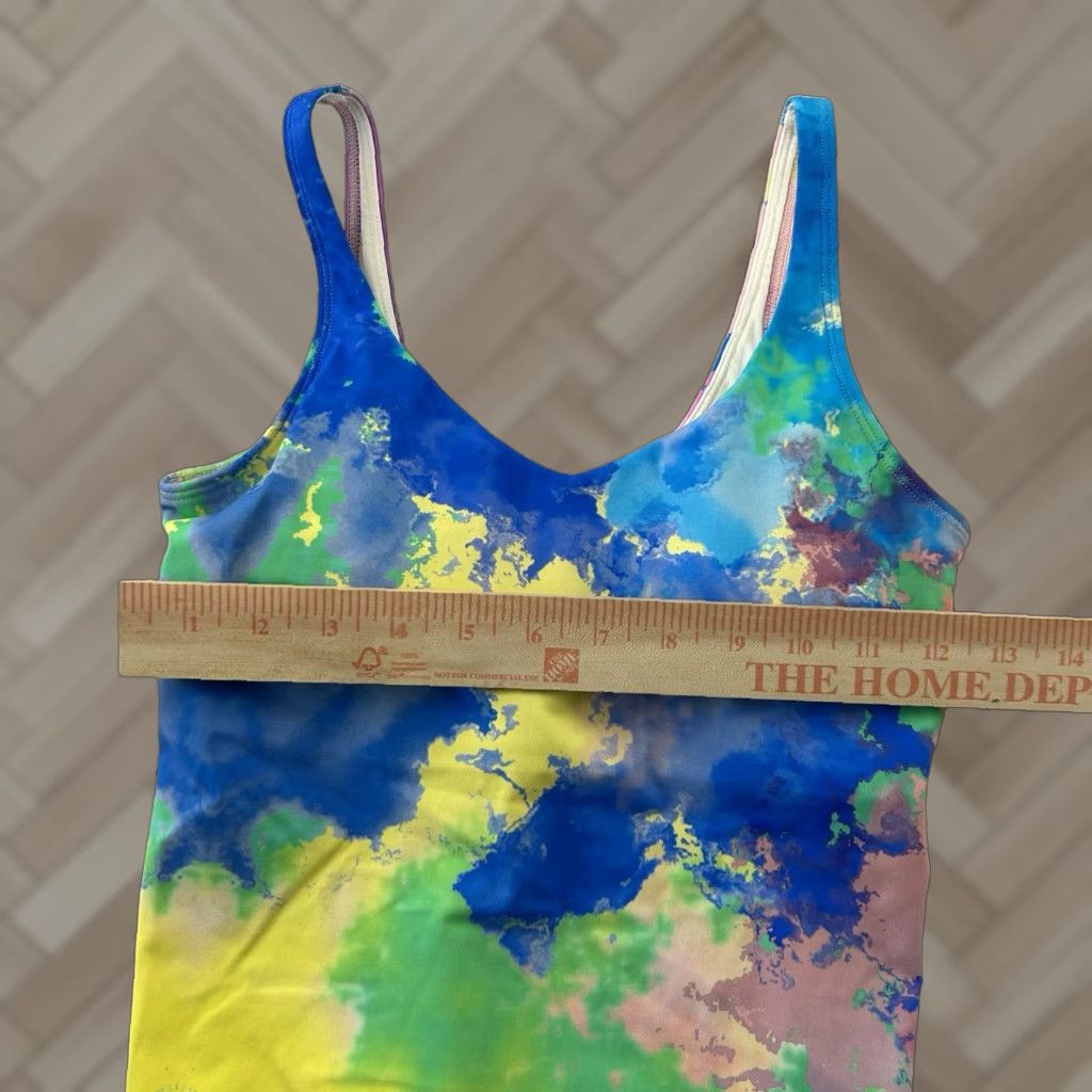 Vintage ZYIA Active Crop Bra Top Padded Splatter Print Women's XS Blue Size XS / US 0-2 / IT 36-38 - 1 Thumbnail