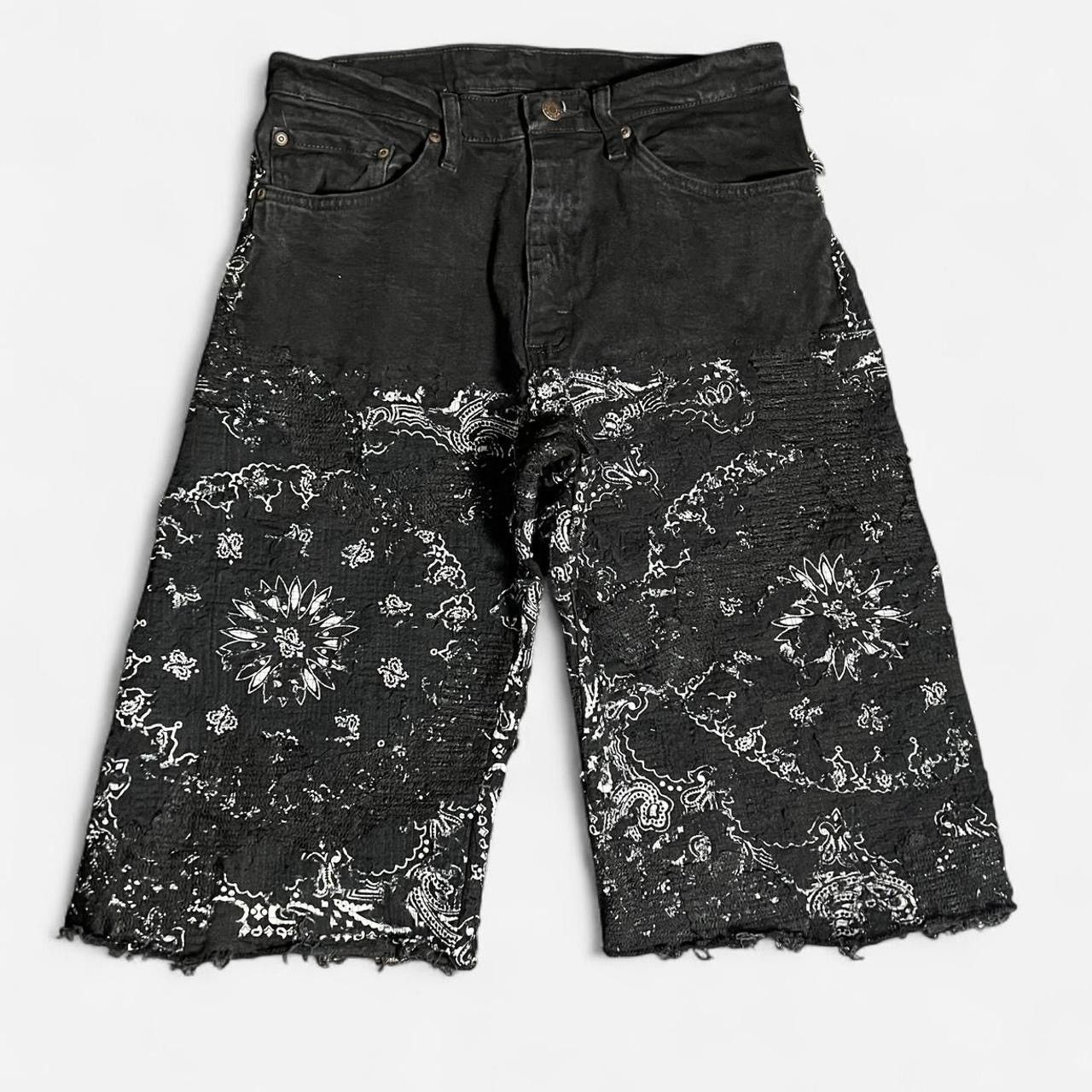 Handmade × Levi's Black Bandana Boro Jorts Size US 32 / EU 48 - 1 Thumbnail