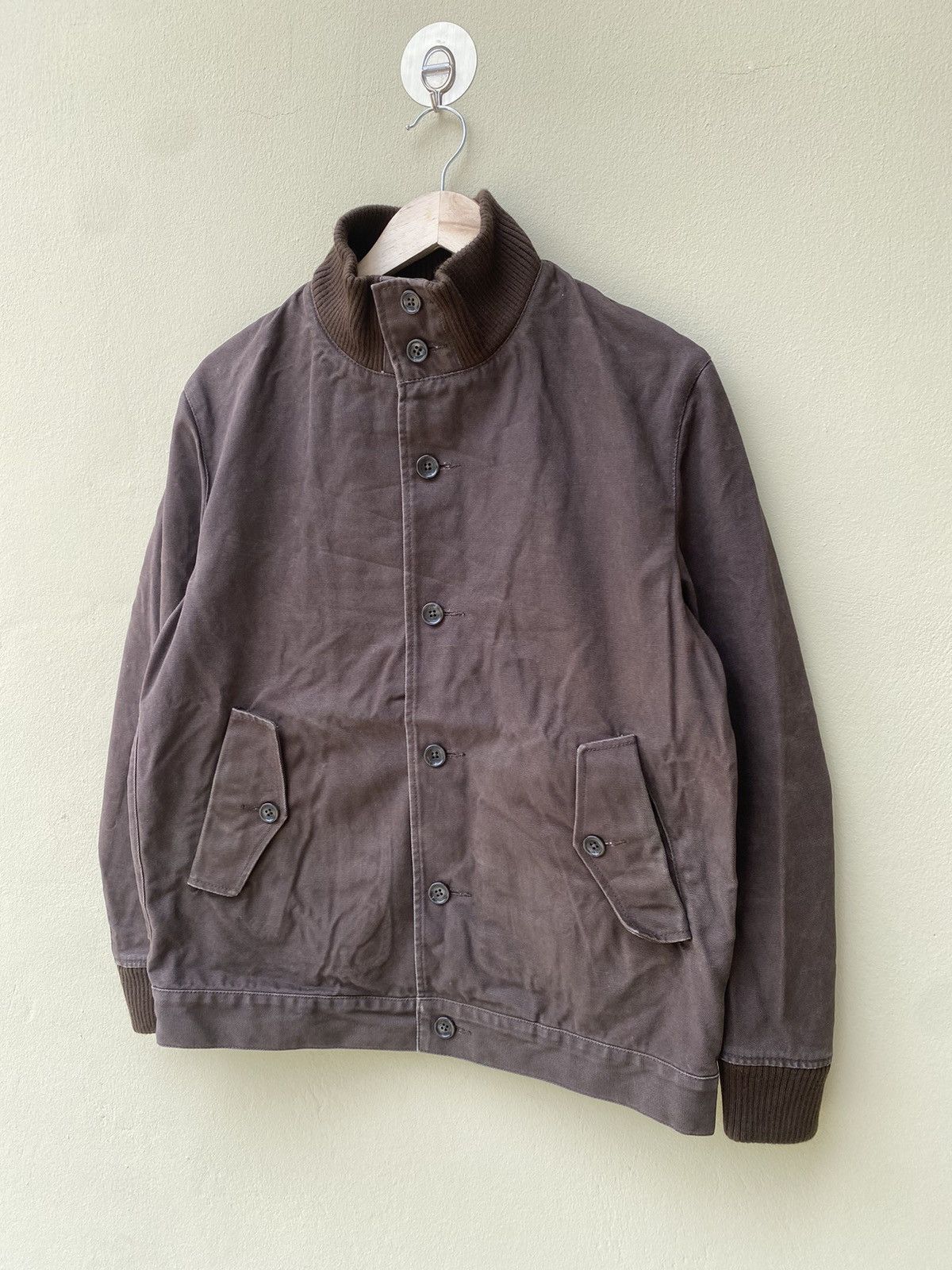 Japanese Brand × United Arrows × Vintage RARE VINTAGE UNITED ARROWS DUCK KANVAS JACKET FADED BROWN Size US M / EU 48-50 / 2 - 3 Thumbnail