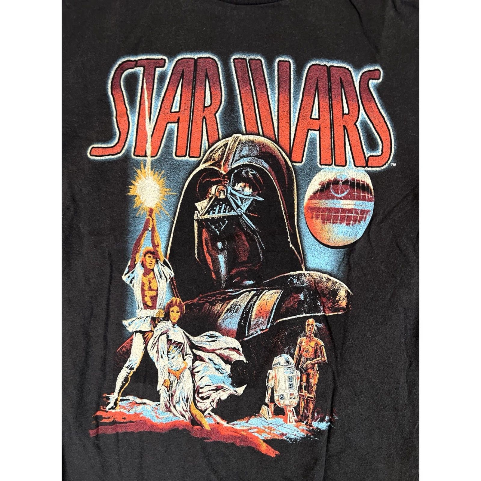 Mad Engine VINTAGE Star Wars Darth Vader Long Sleeve Shirt Mad Engine S Black 80s Retro Unisex Adults Mens Girls Size US S / EU 44-46 / 1 - 2 Thumbnail