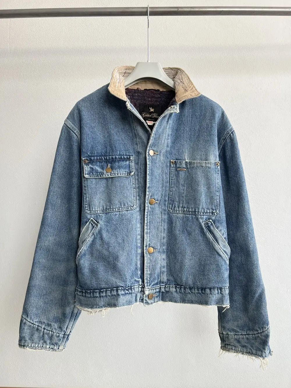 Vintage Thrashed 70s Denim Jacket Distressed ERD Grunge Size US M / EU 48-50 / 2 - 1 Thumbnail