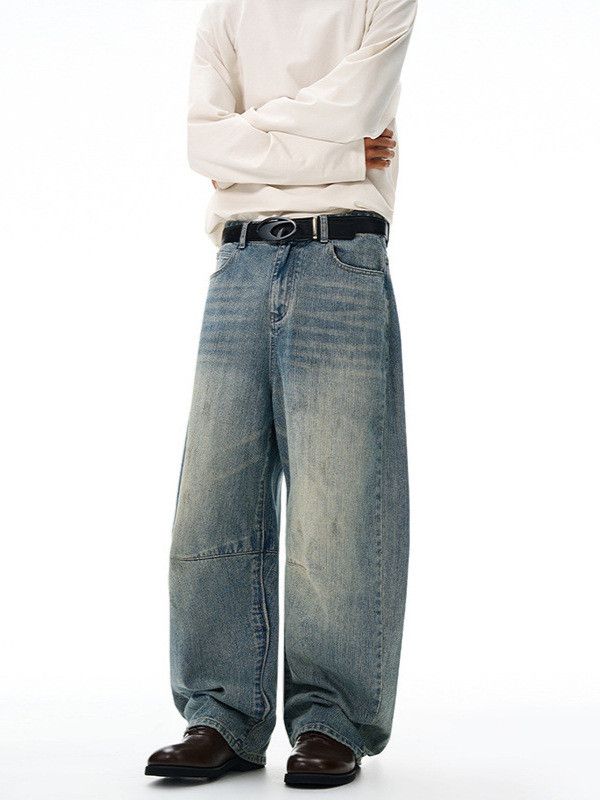 Vintage American retro distressed street scimitar patchwork jeans Size US 32 / EU 48 - 4 Thumbnail