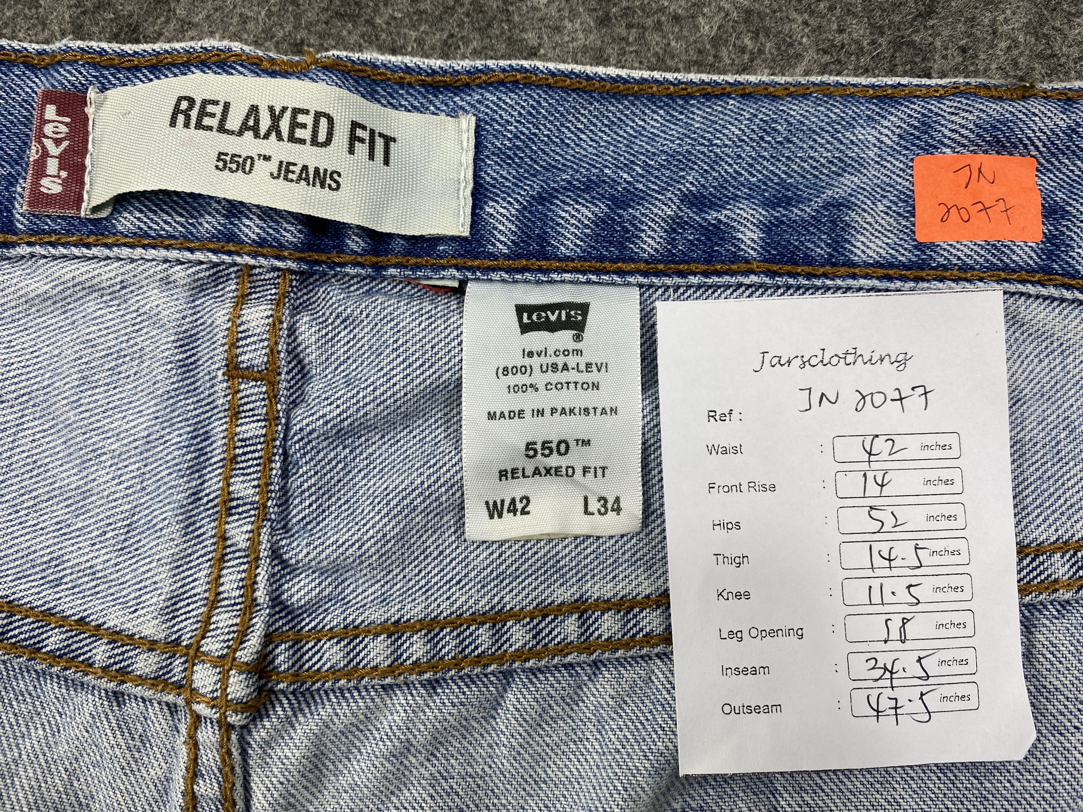 Levi's Blue Vintage Levi's 550 Jeans 42x34.5 Denim -JN2077 Size US 42 / EU 58 - 7 Thumbnail
