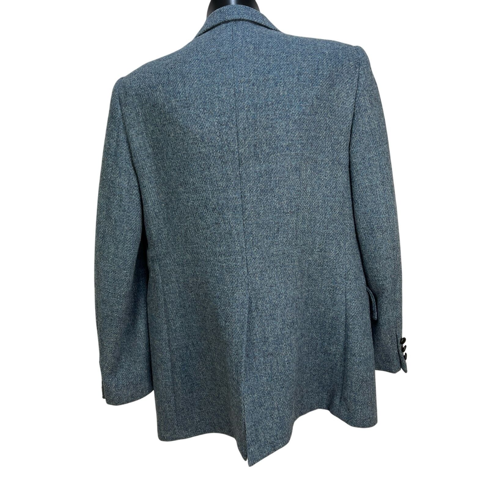 Harris Tweed × Vintage Harris Tweed Blue Wool Blazer Single Breasted 2 Button Size 42R - 14 Thumbnail