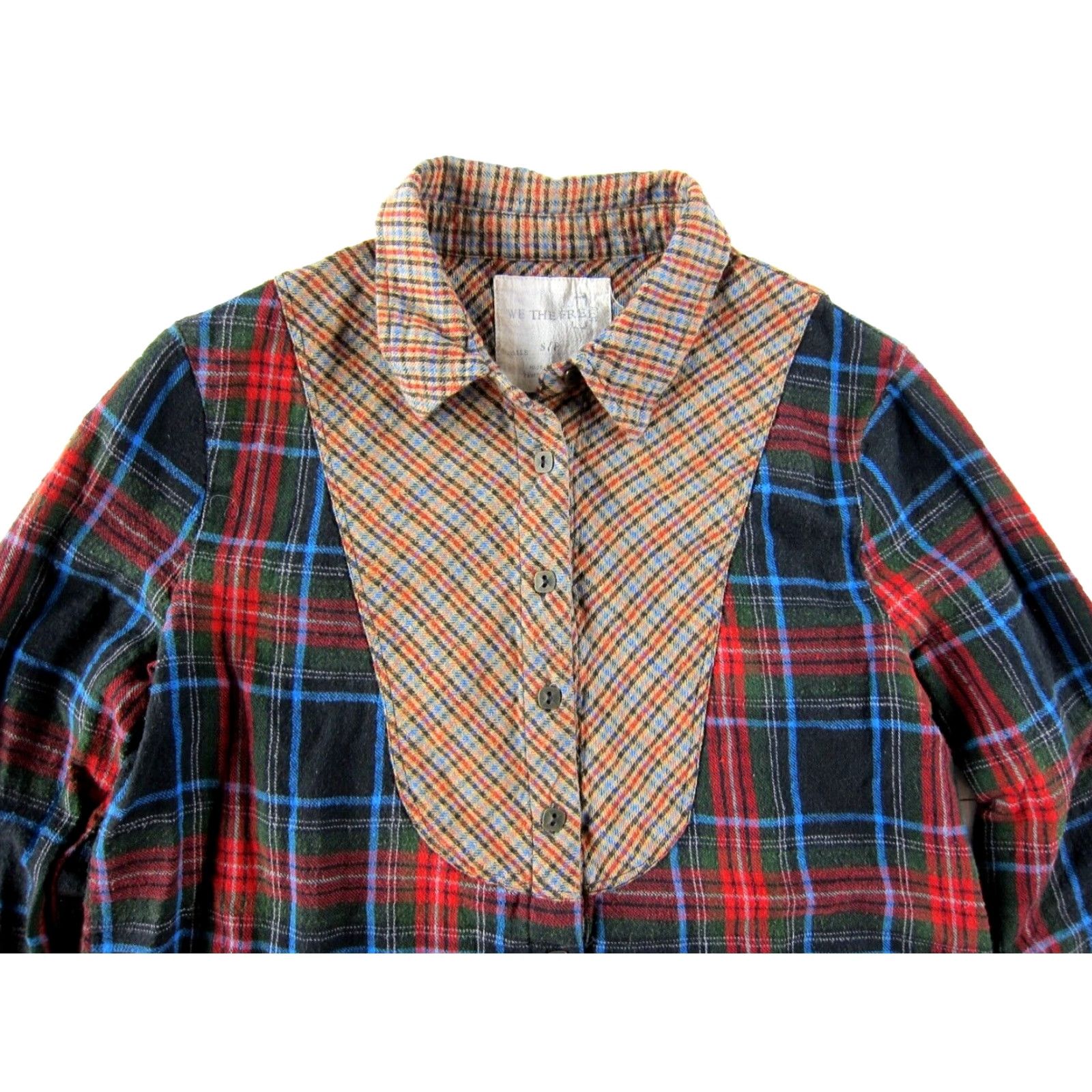 Vintage WE THE FREE Cotton Flannel Plaid Button Down Long Sleeve Collared Blouse Small Size S / US 4 / IT 40 - 4 Thumbnail