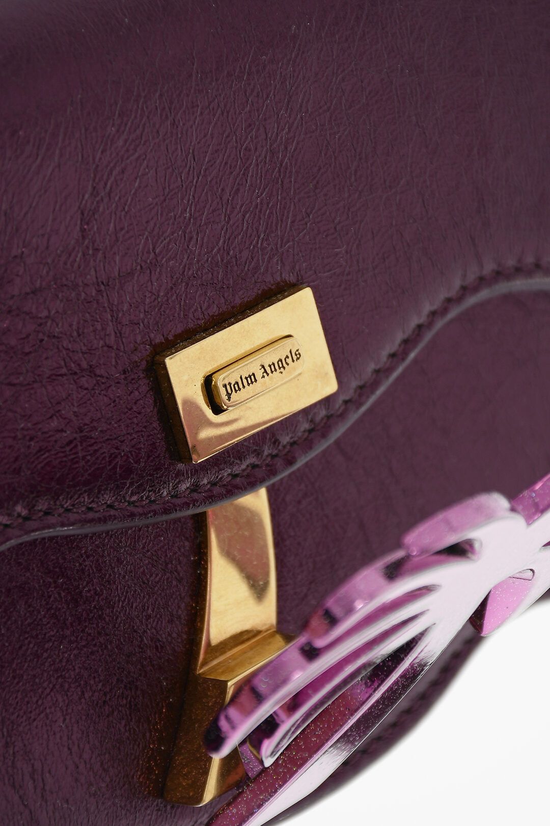 og1mm0724 Size: OS / Metallic Leather Crossbody Bag Purple