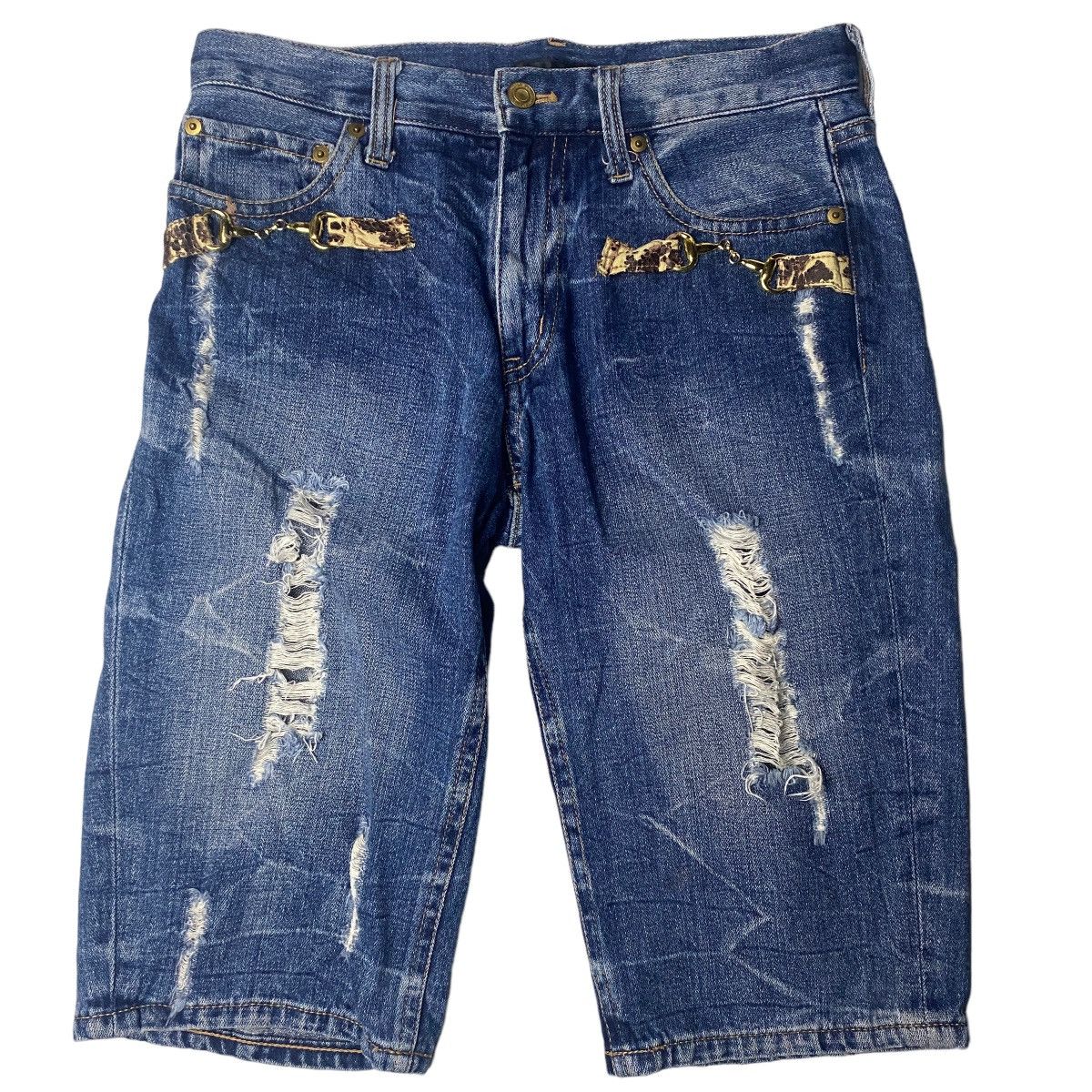 If Six Was Nine Spinash Distressed Washed Snake Chain Jeans Size US 29 - 1 Thumbnail