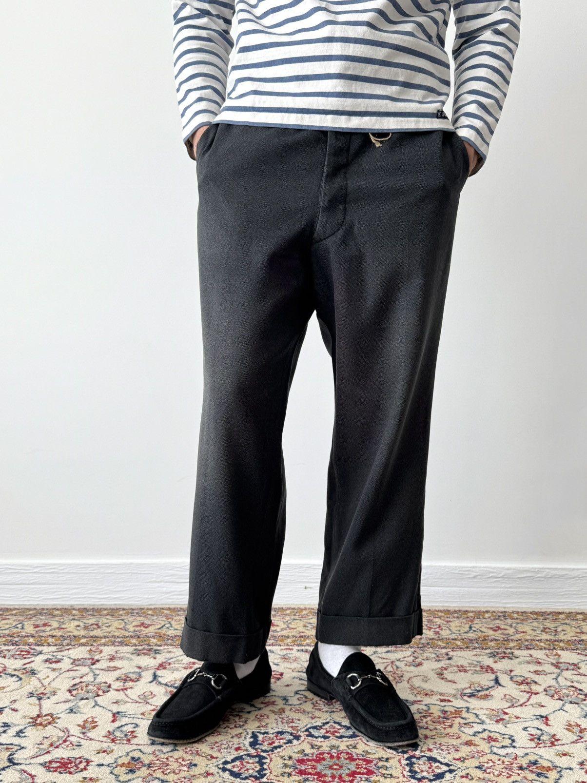 Japanese Brand × Vintage ≈1940s Vintage European Style Buckle Back Trousers Size US 34 / EU 50 - 1 Thumbnail