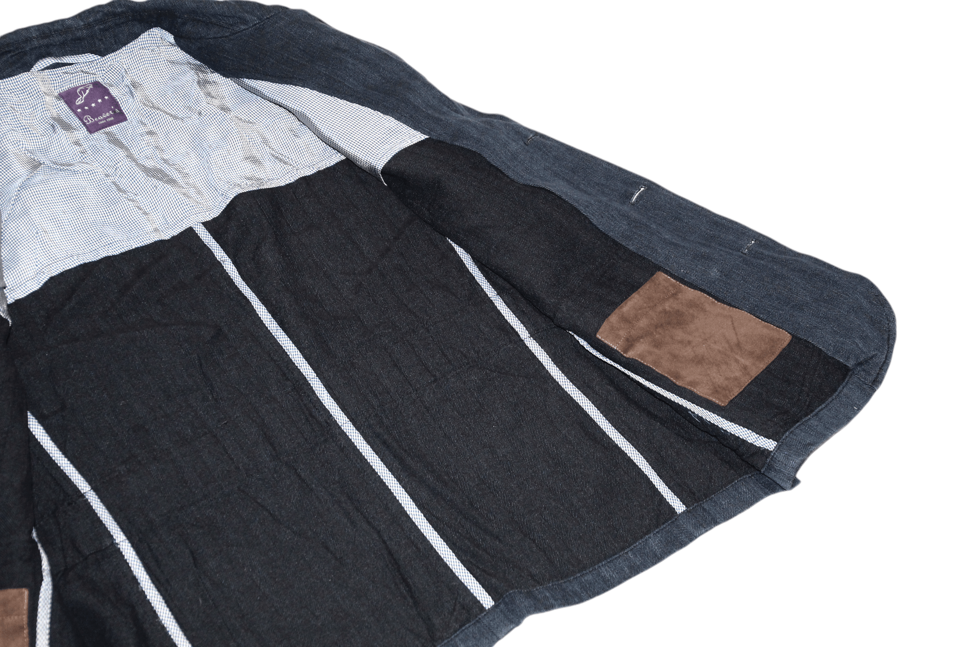 Other UK Beaver's Herringbone Indigo Cotton Linen Twill Field Jacket Size US M / EU 48-50 / 2 - 7 Thumbnail