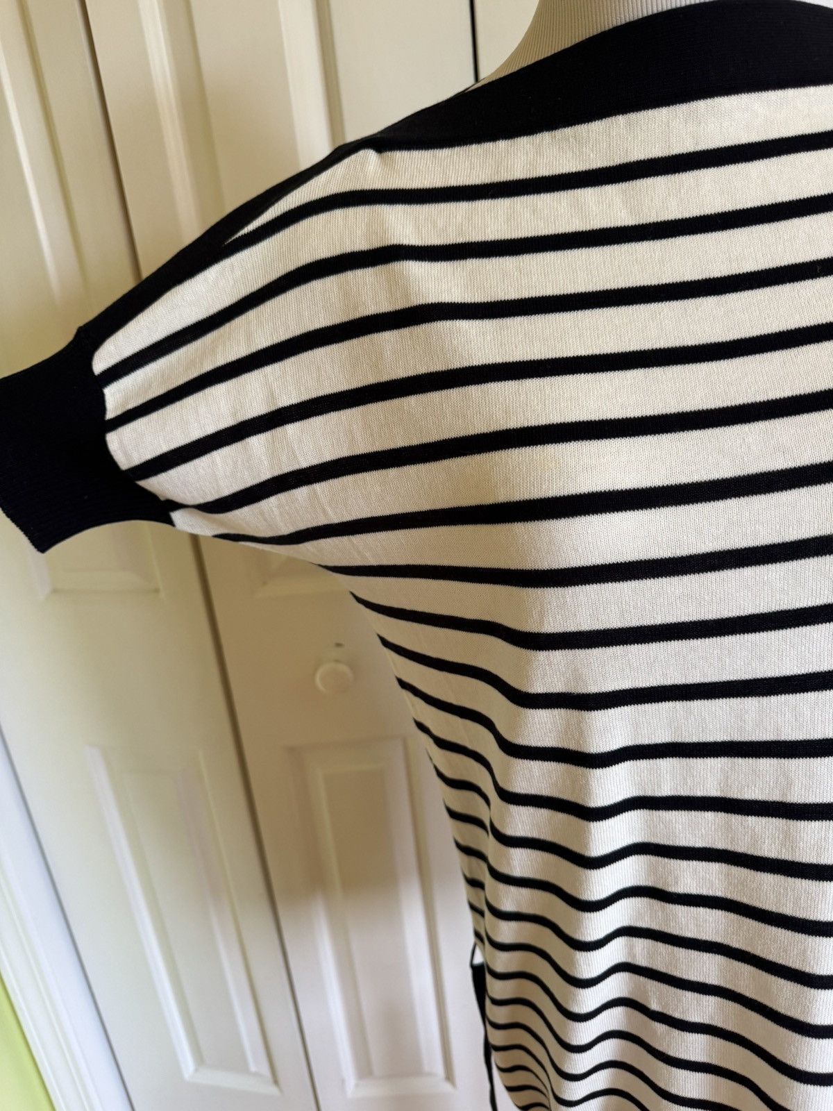 Other MARINA YACHTING White/Navy Striped Knit Cotton Tunic M EUC Size M / US 6-8 / IT 42-44 - 6 Thumbnail