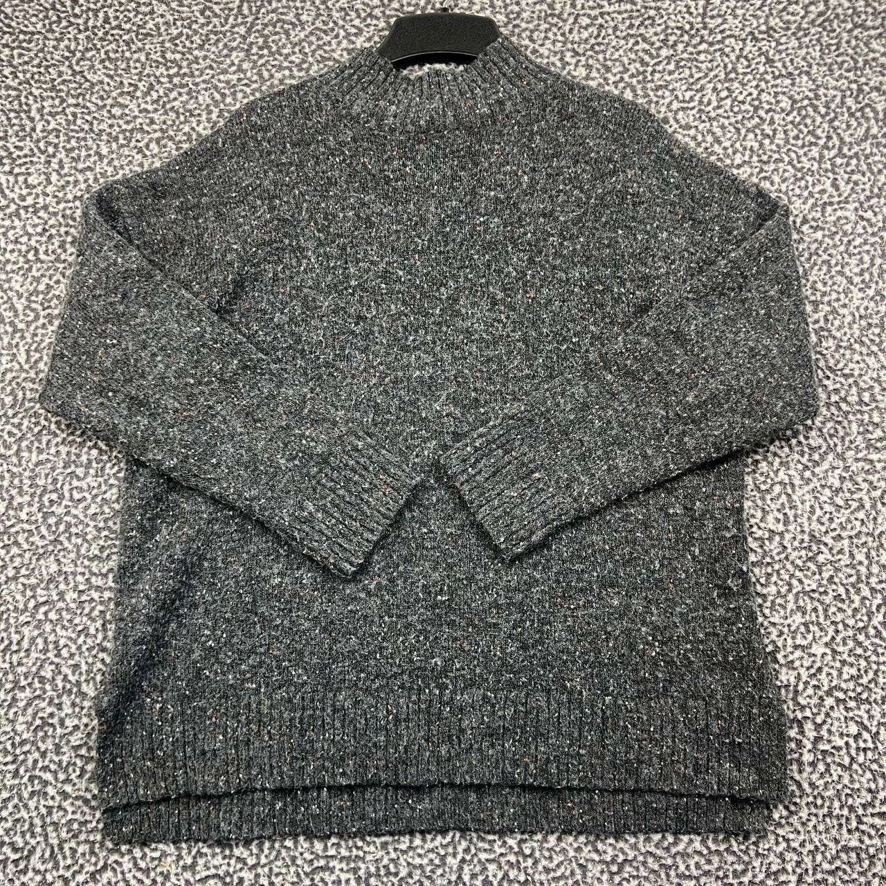 Other Well Worn Sweater Women Large Gray Speckled Knit Mock Neck Size L / US 10 / IT 46 - 2 Thumbnail