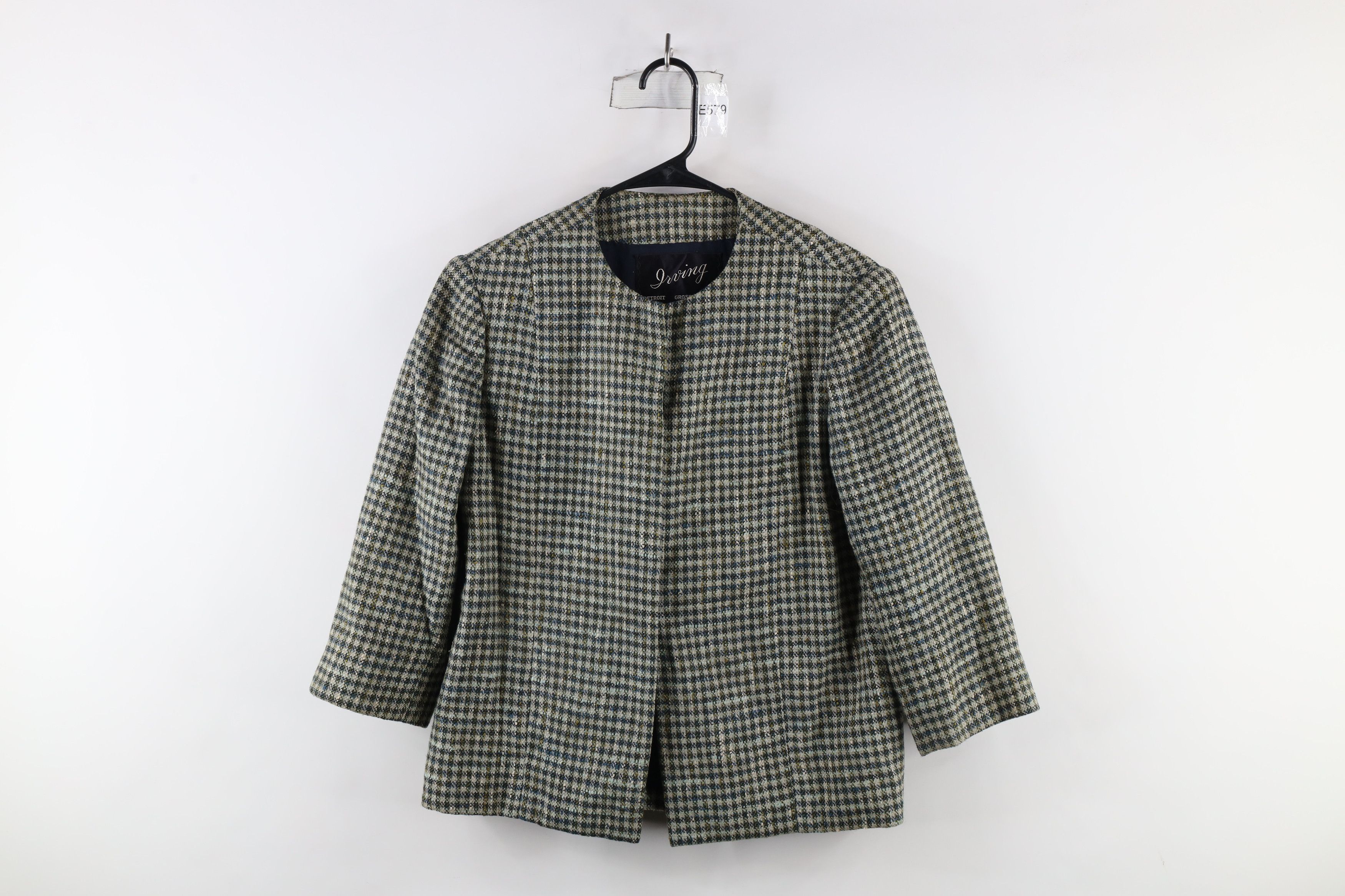 Vintage Vintage 50s Rockabilly Wool Tweed Blazer Jacket USA Size L / US 10 / IT 46 - 1 Thumbnail