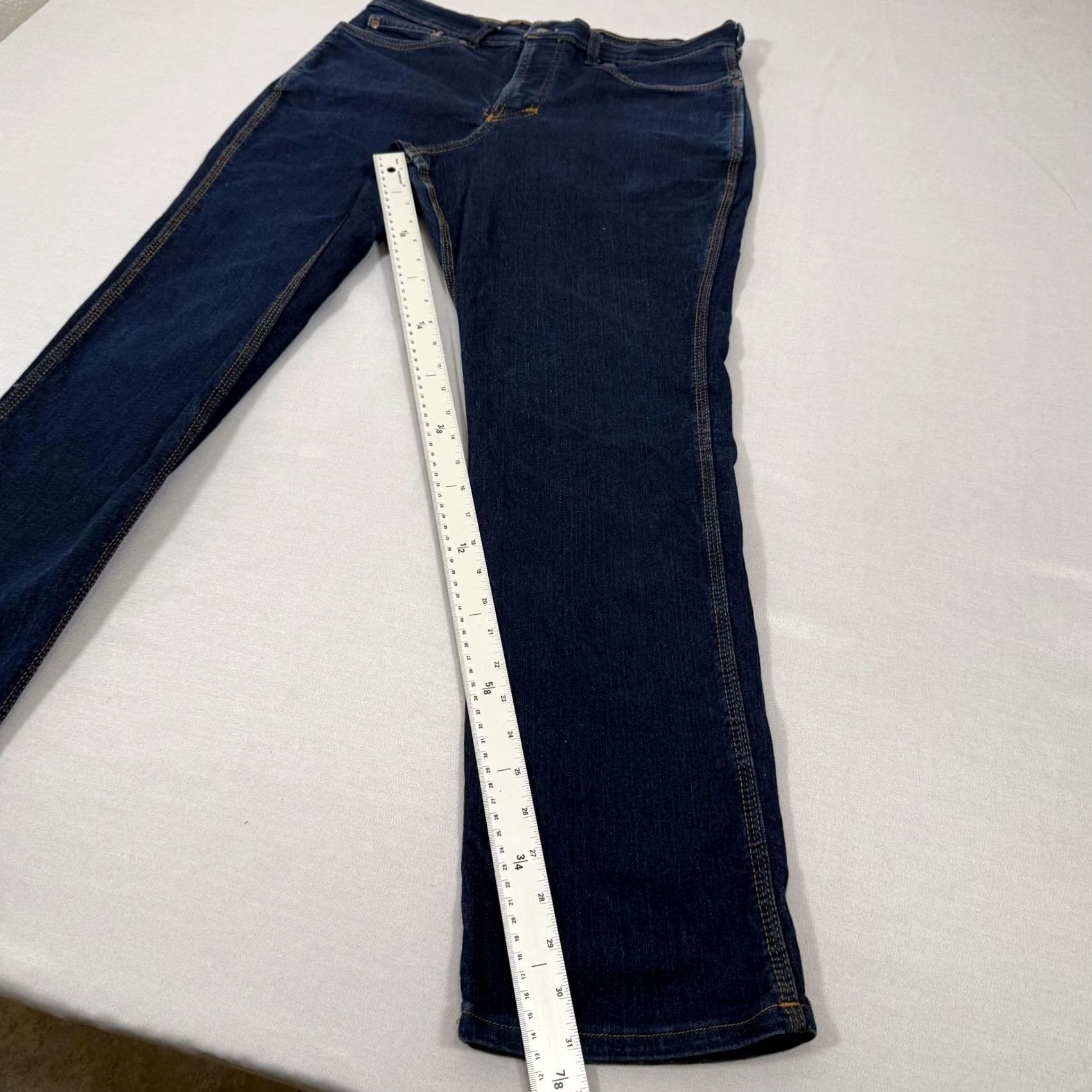 Vintage Origin Jeans Men 32x32 Blue Slim Straight Fit Stretch Denim Pants USA Made Size US 32 / EU 48 - 3 Thumbnail
