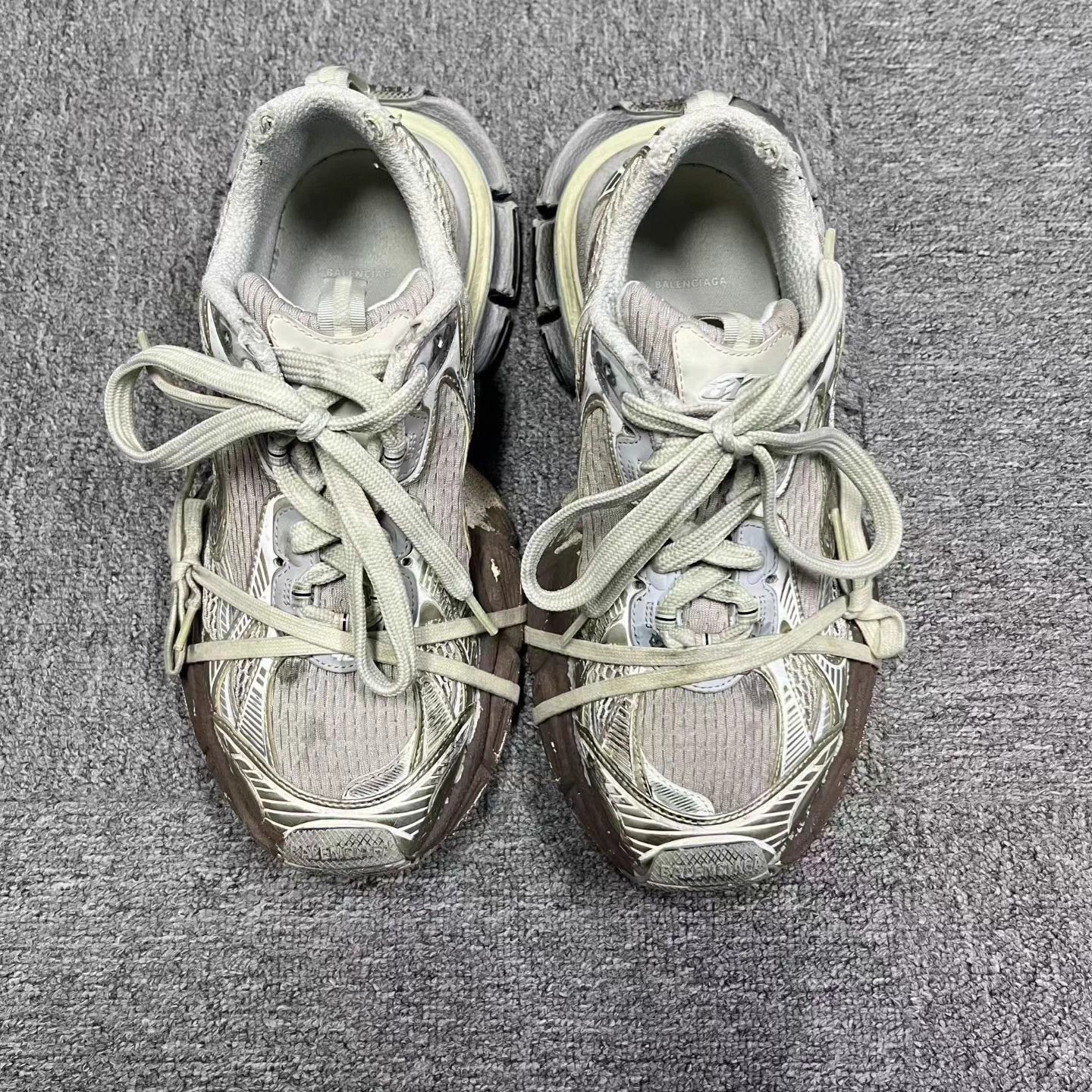Balenciaga Balenciaga Distressed Mesh Lace-Up Low Top Dad Sneakers 42 Size US 9 / EU 42 - 3 Thumbnail