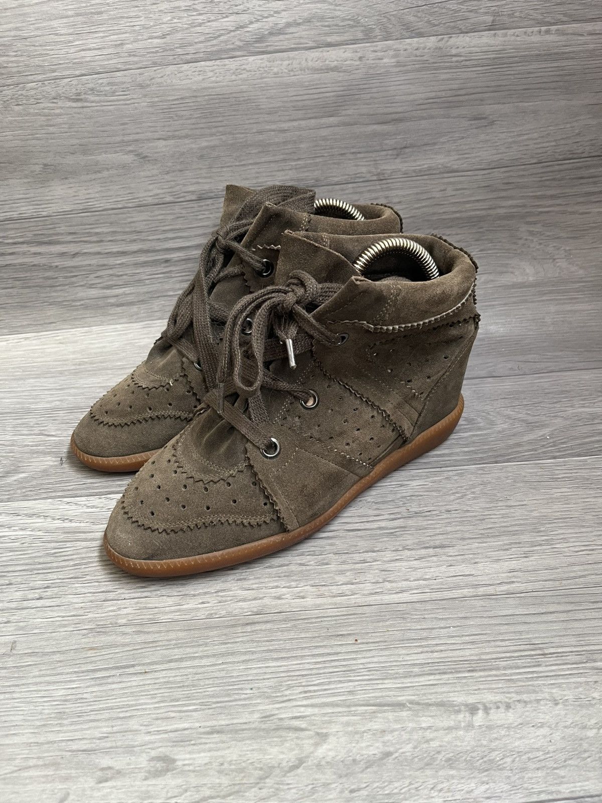 Isabel Marant Isabel marant olive green suede wedge Y2k boots sz 39 Size US 9 / IT 39 - 1 Thumbnail