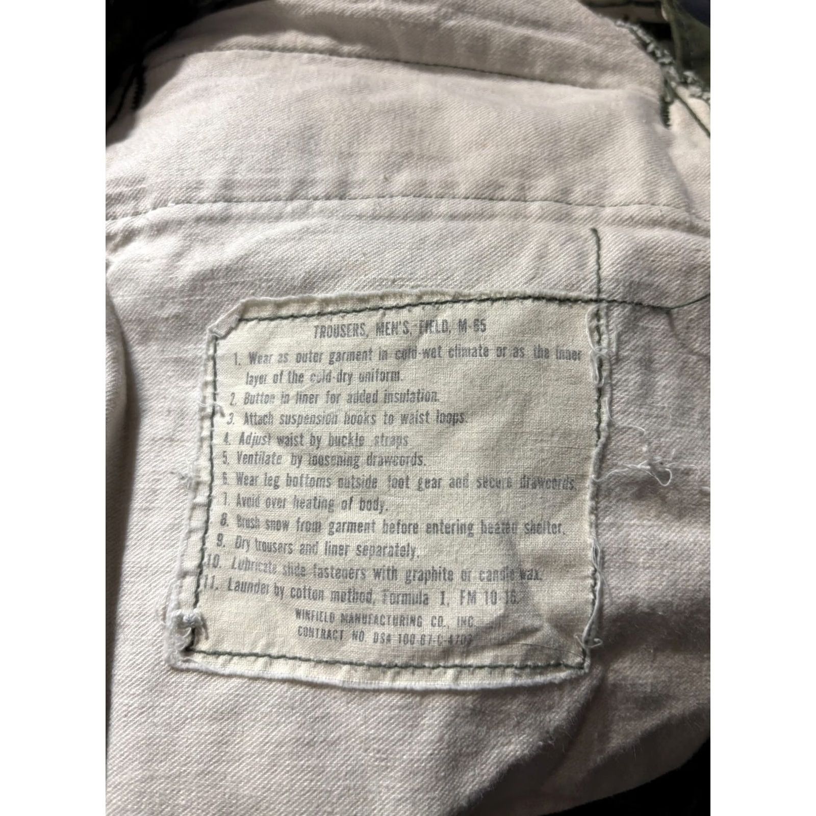 Vintage VINTAGE Winfield M-65 Army 70s Military Trousers Men 33x28 Green Canvas Cargo Pants Mens Green Cargo Ankle Cinch Inseam 28 Regular Waist 33 Size US 33 - 2 Thumbnail