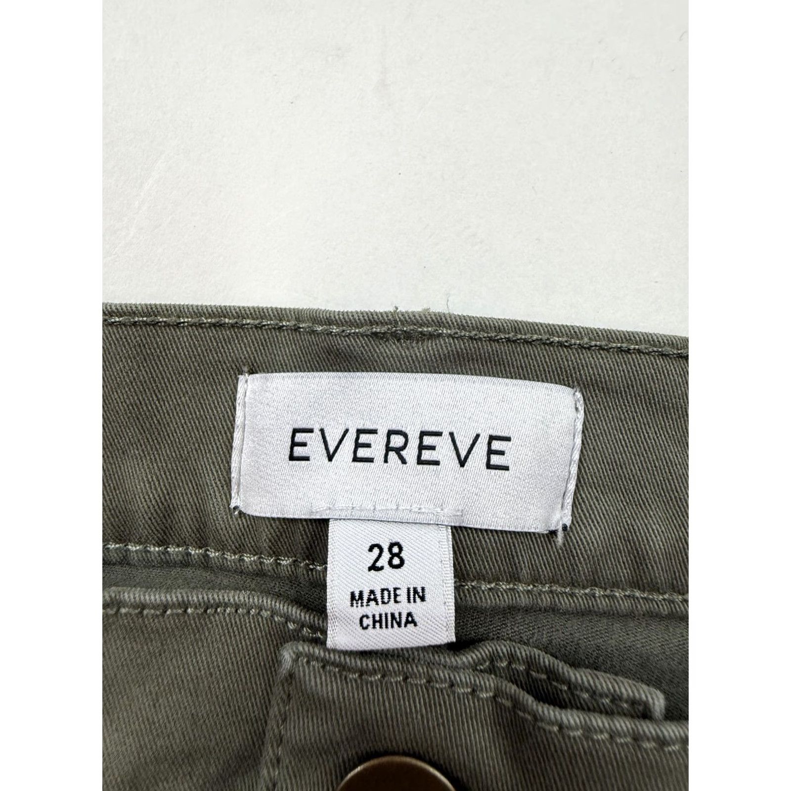 Vintage EVEREVE Pants Womens 28 Green Chino Straight Leg Twill Adjustable Hem Casual Size 28" / US 6 / IT 42 - 4 Thumbnail