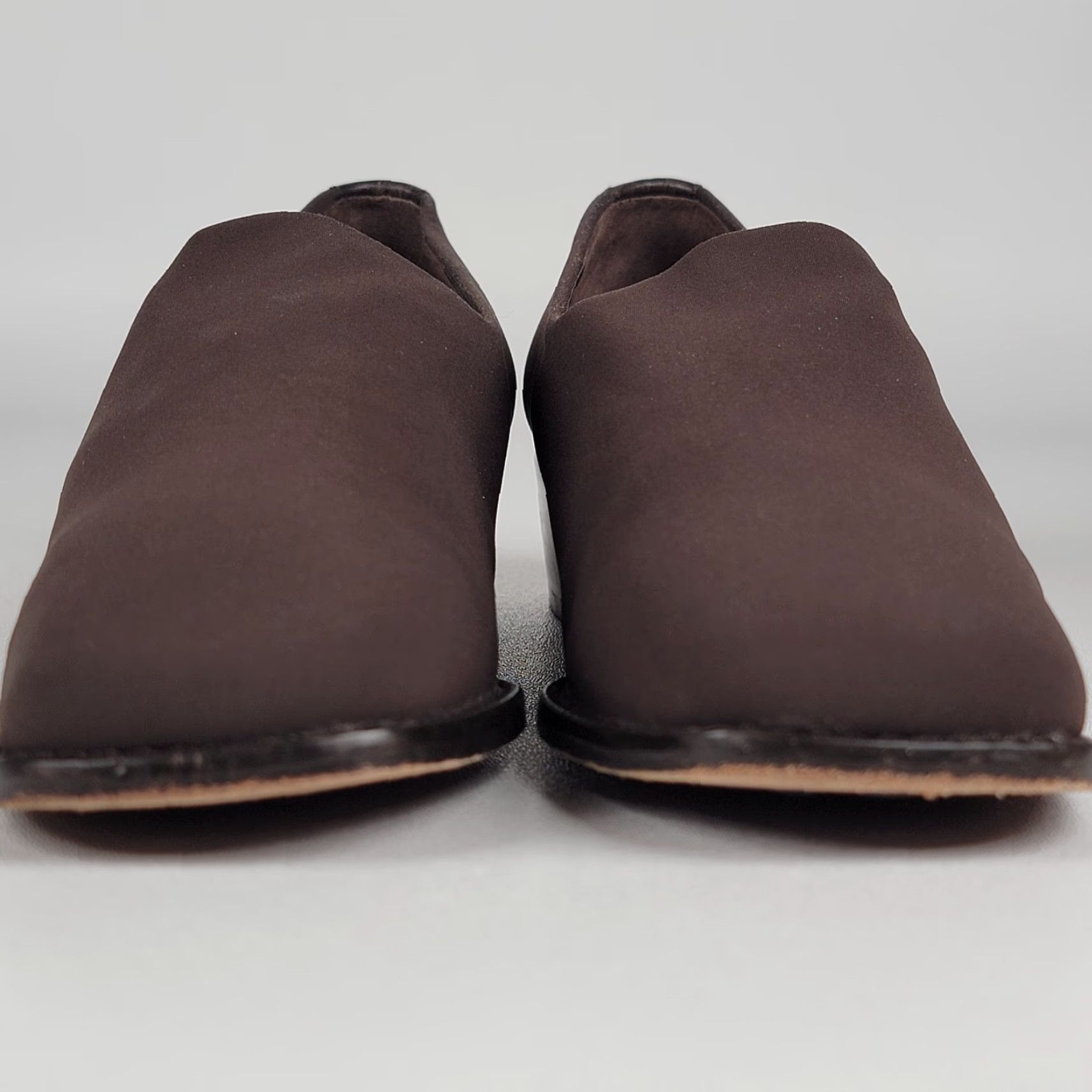 Donald Pliner Donald J Pliner Women's Brown Stretch Heel Pumps 6.5 M Slip On Block 1 3/4 in Spain Size US 7 / IT 37 - 3 Thumbnail