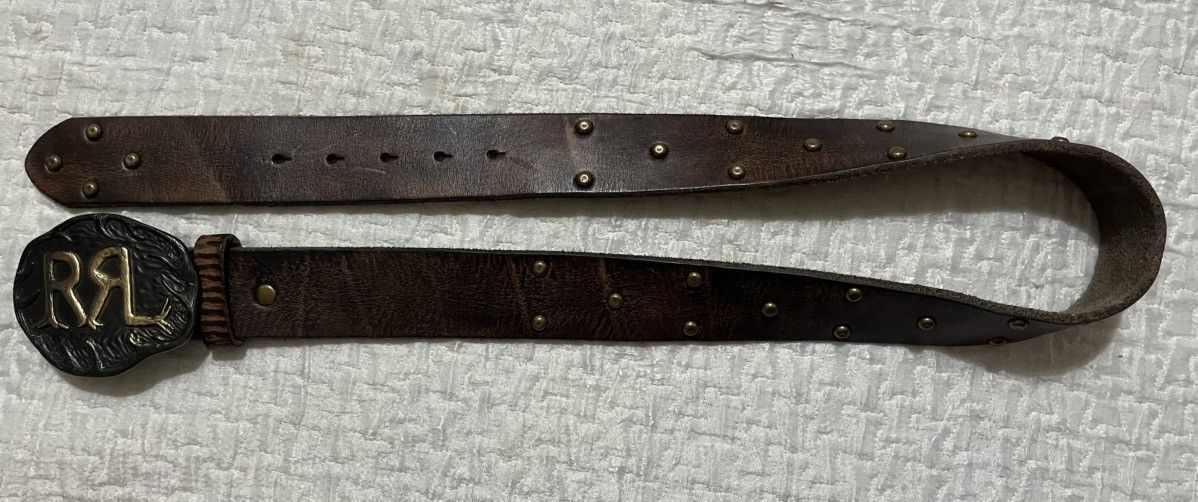 RRL Ralph Lauren RRL BUCKLE BELT BIG LOGO Size 32 - 2 Thumbnail